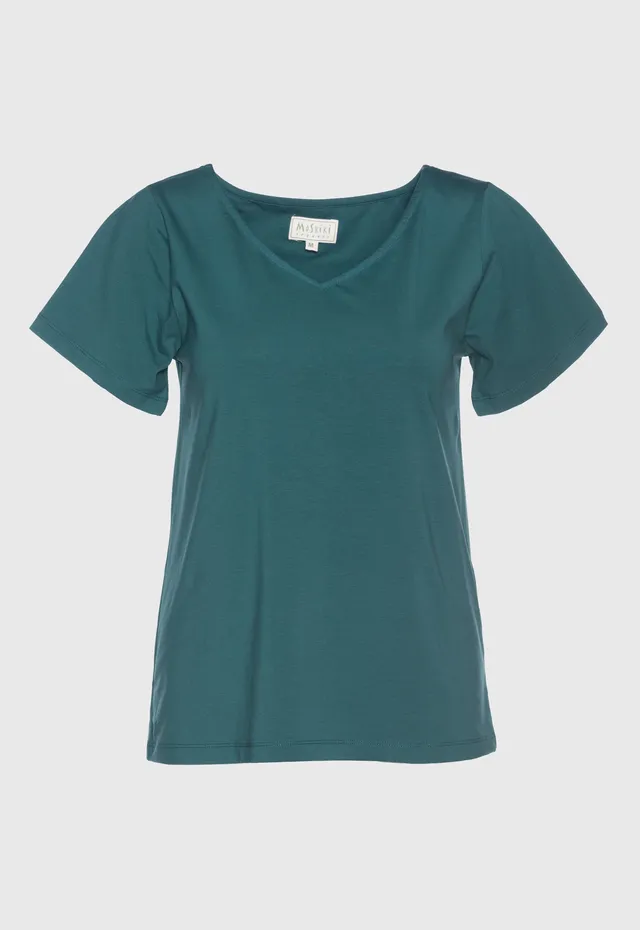 moshiki-s25top-g2-t-shirt-bio-baumwolle-v-ausschnitt-emerald image 1