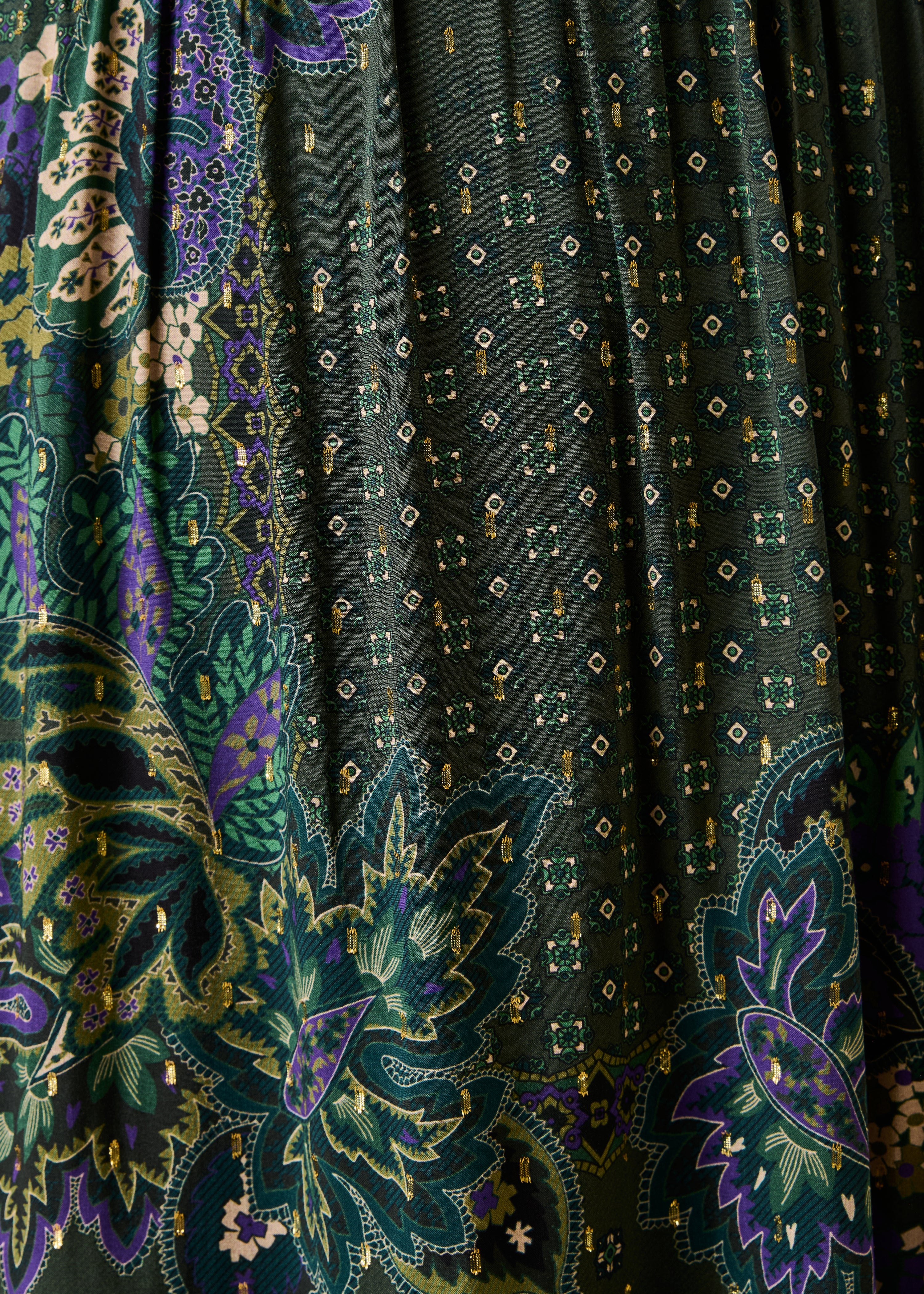 la-f-e-marabout-e-gauffra-kleid-gr-n-lang-gemustert image 4