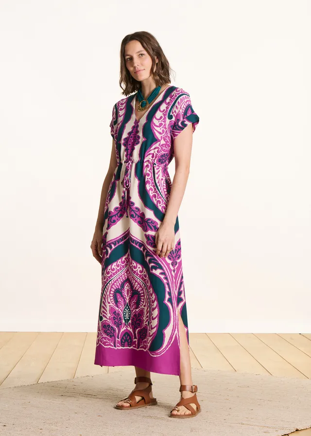 la-f-e-marabout-e-davane-maxikleid-ecru-lila-paisley image 1
