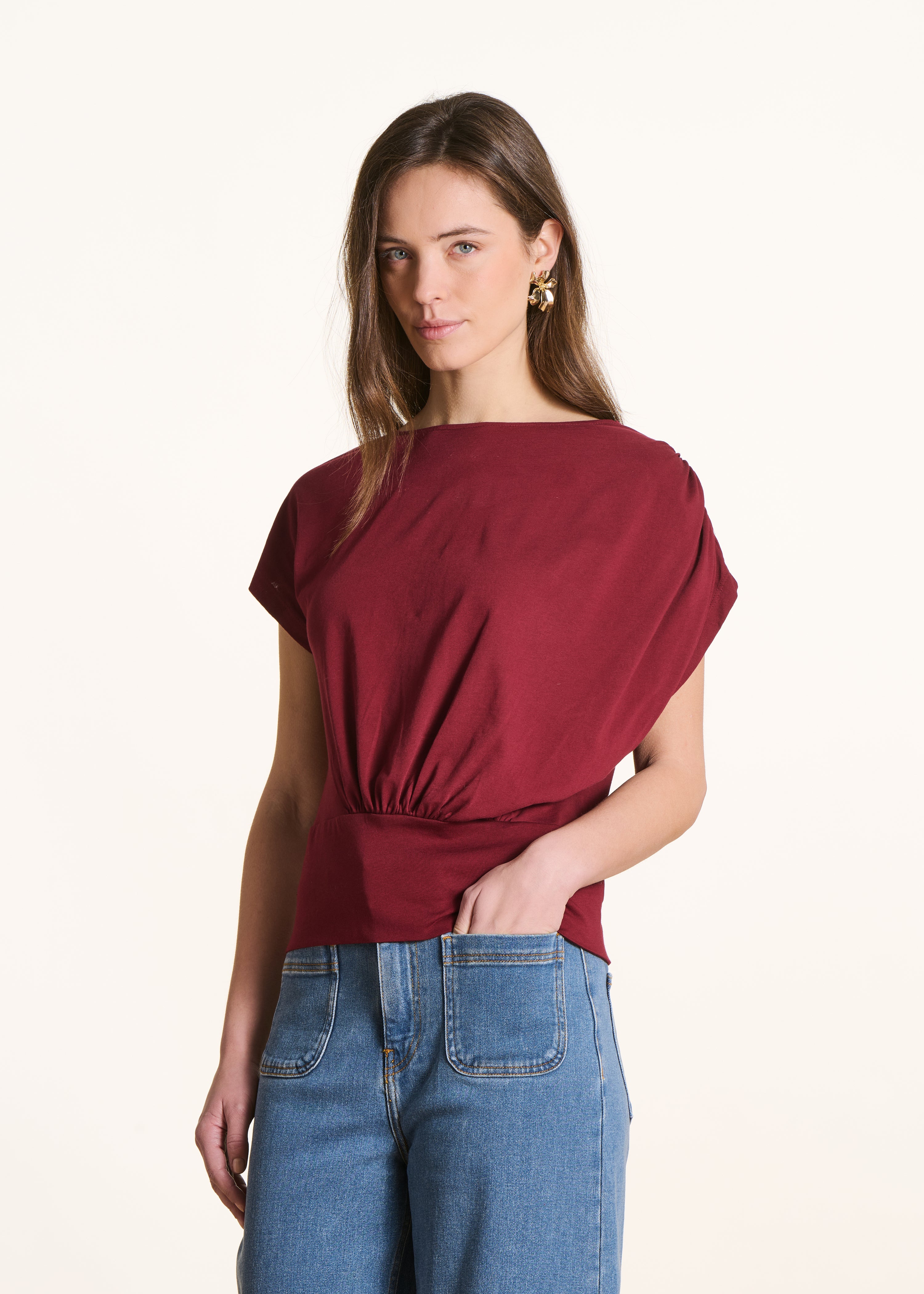 la-f-e-marabout-e-t-shirt-bordeaux-bio-baumwolle-mahogany image 1