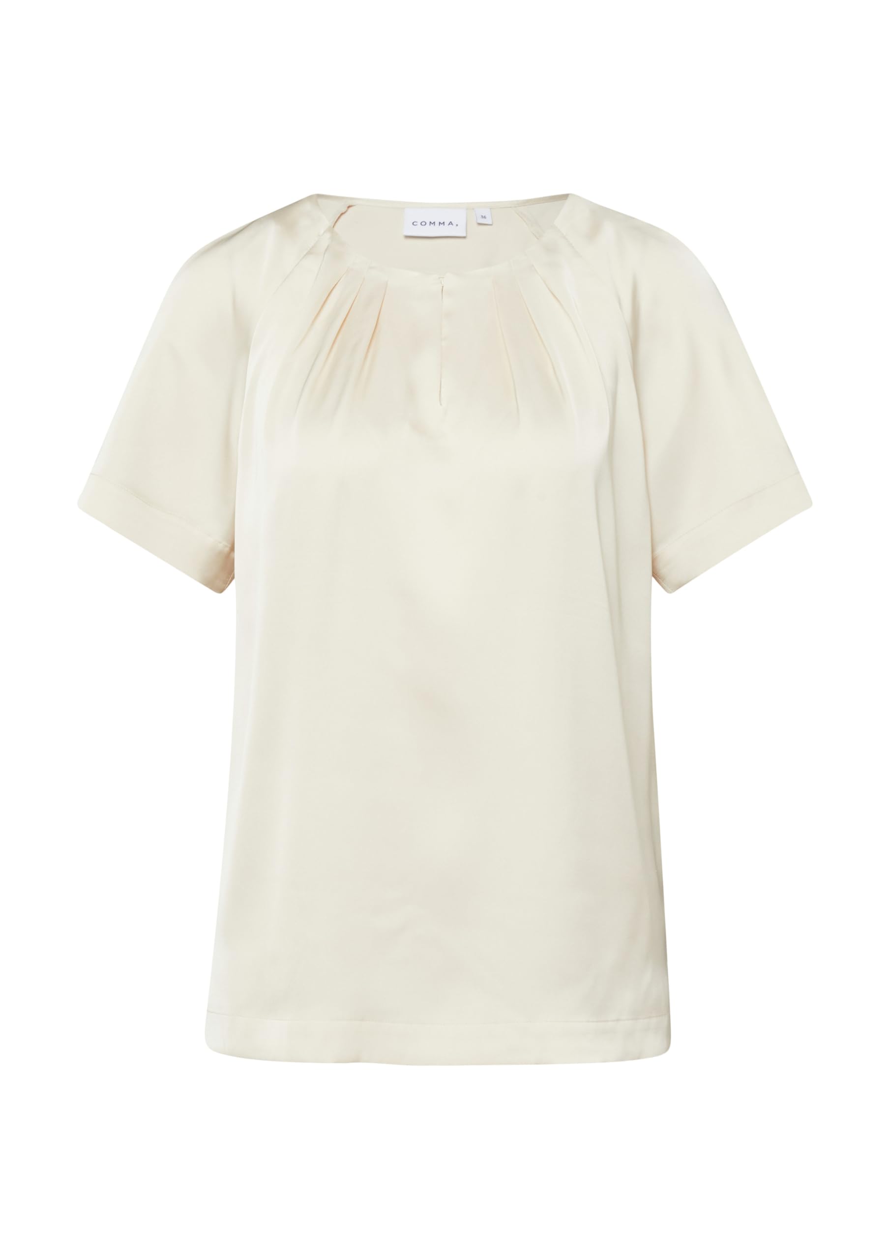 comma-blouses-satin-kurzarmbluse-gr-40-raffung-wei image 3