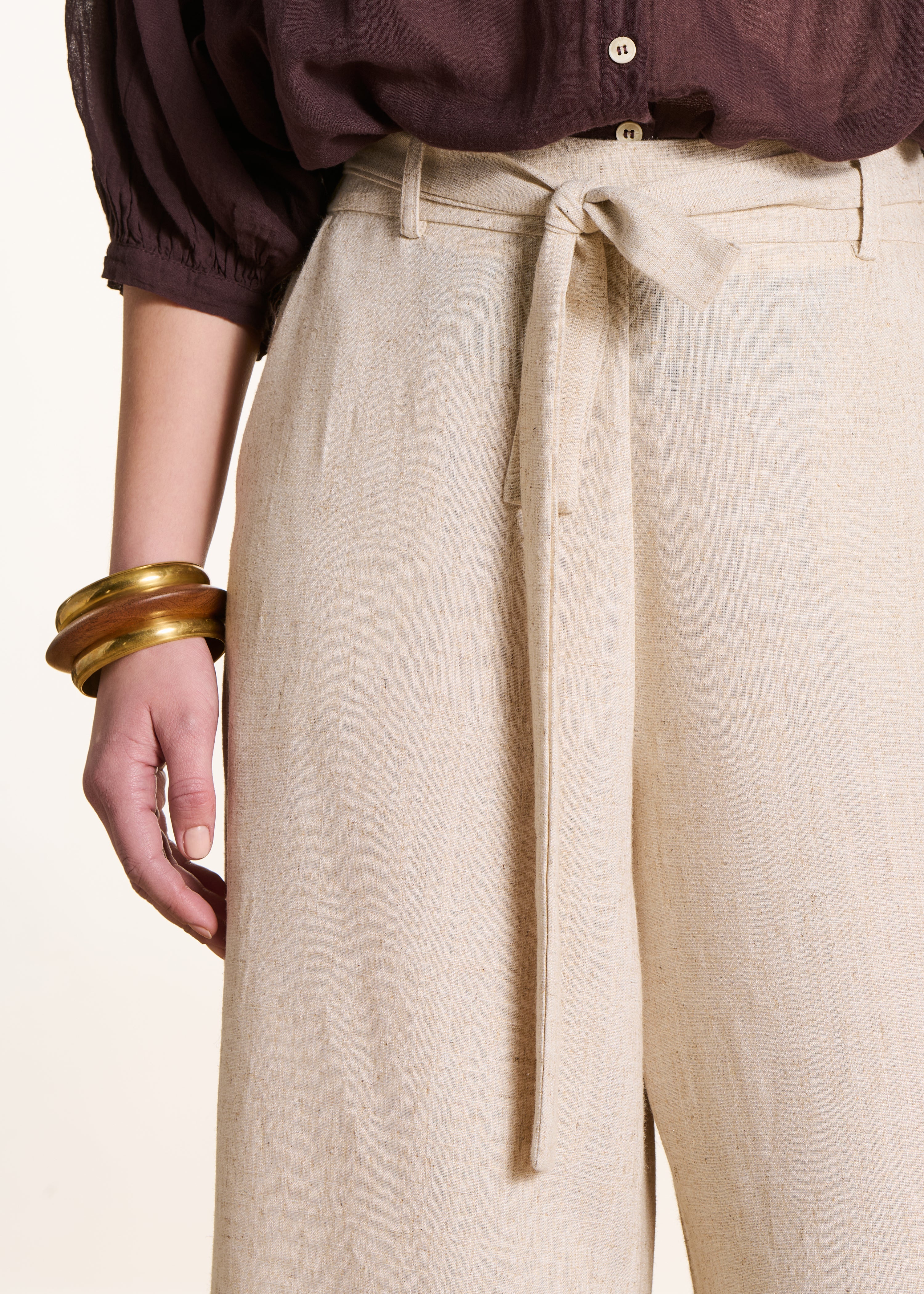 la-f-e-marabout-e-dorony-stoffhose-beige-weit-bindeg-rtel image 5