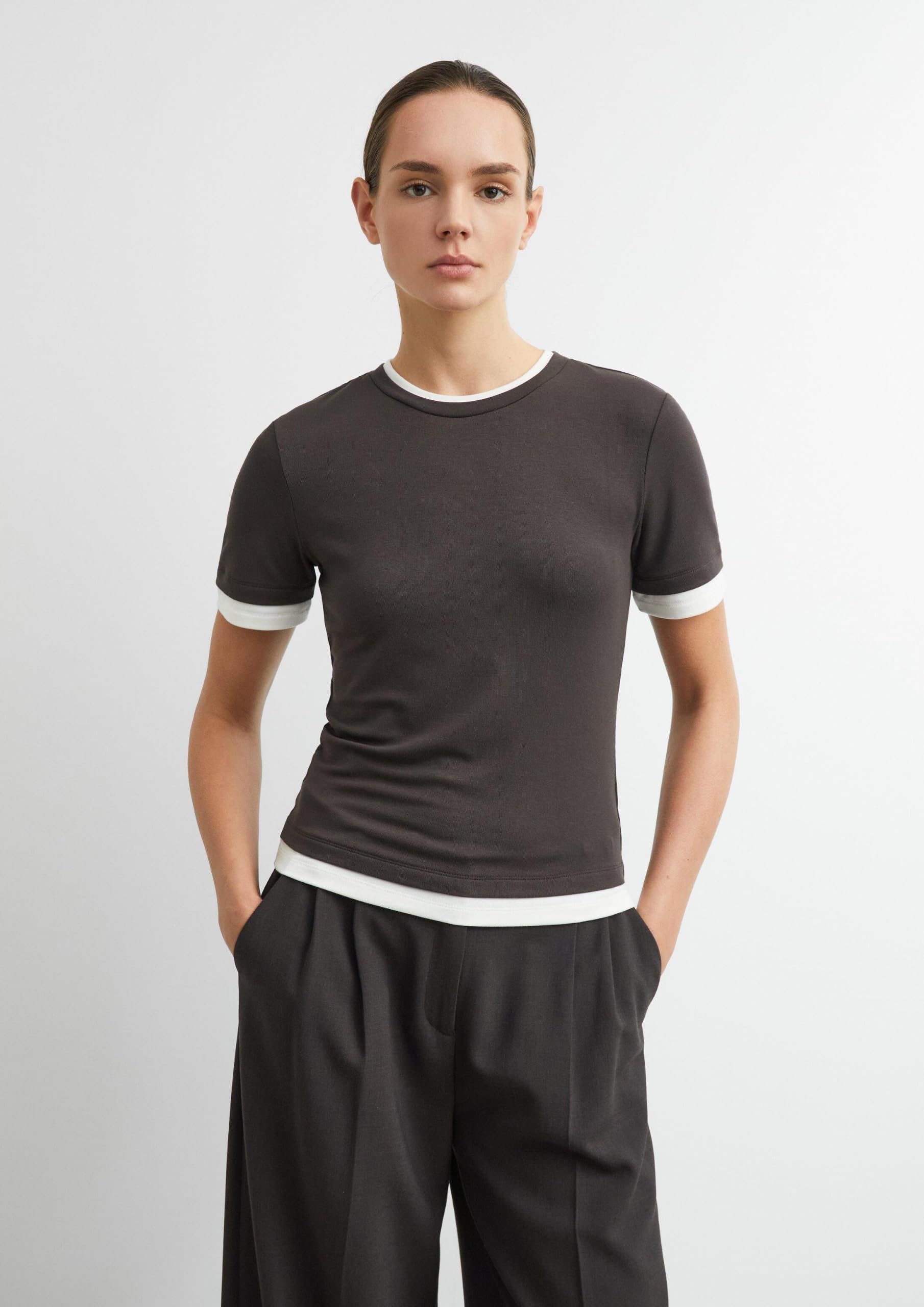 comma-tops-t-shirt-layeringoptik-gr-46-strickjersey image 6