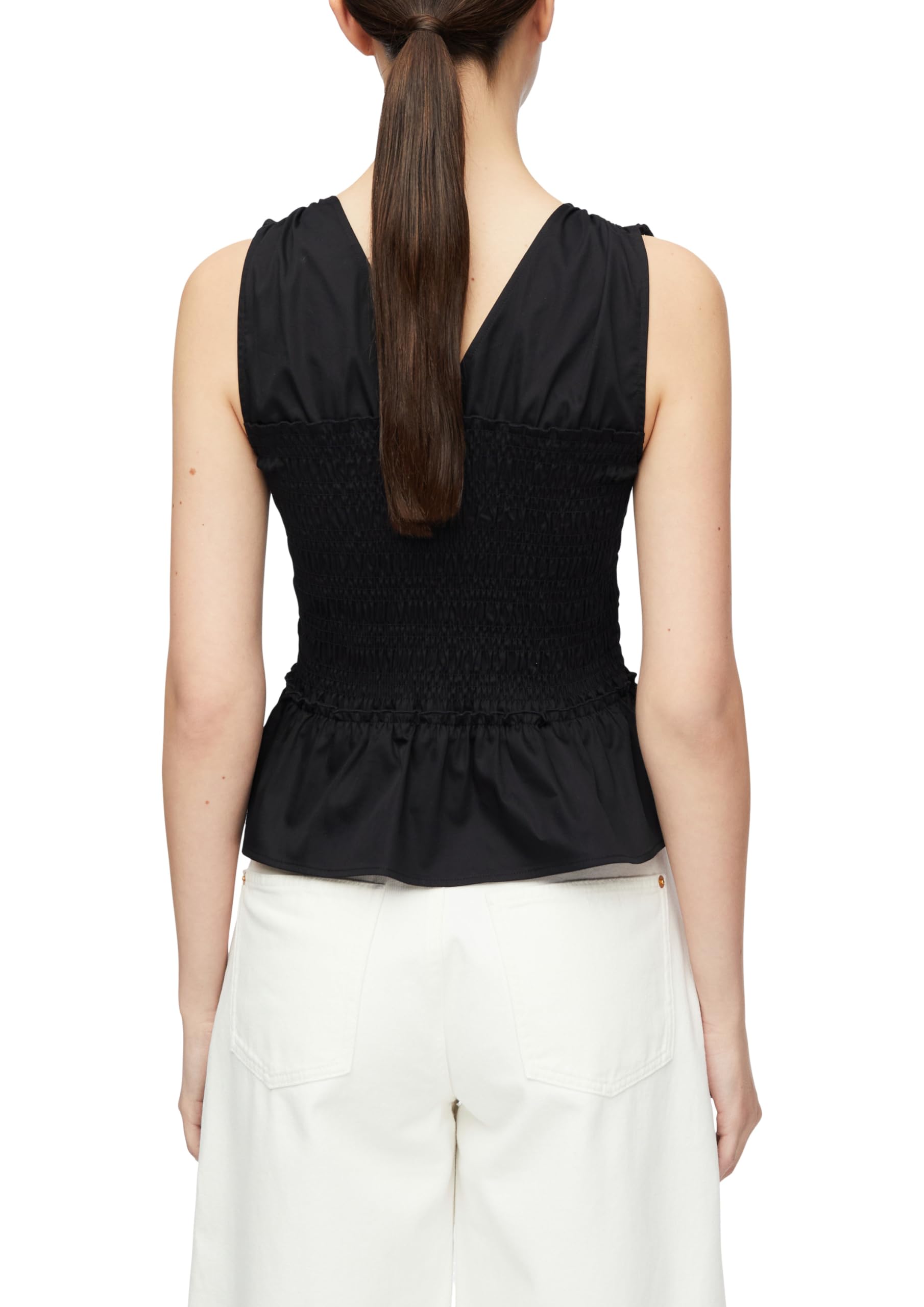 comma-blouses-gesmockte-popeline-bluse-volants-rmellos image 2