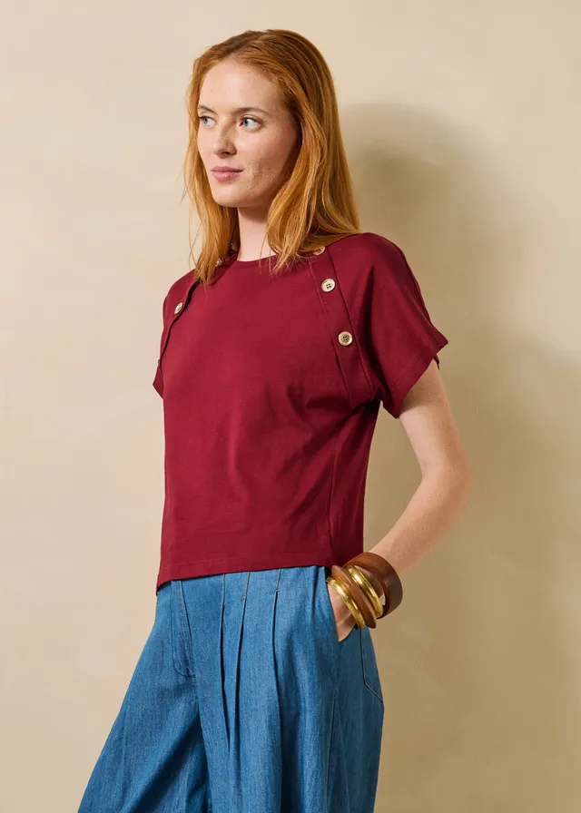 la-f-e-marabout-e-fou-t-shirt-bordeaux-bio-baumwolle image 1