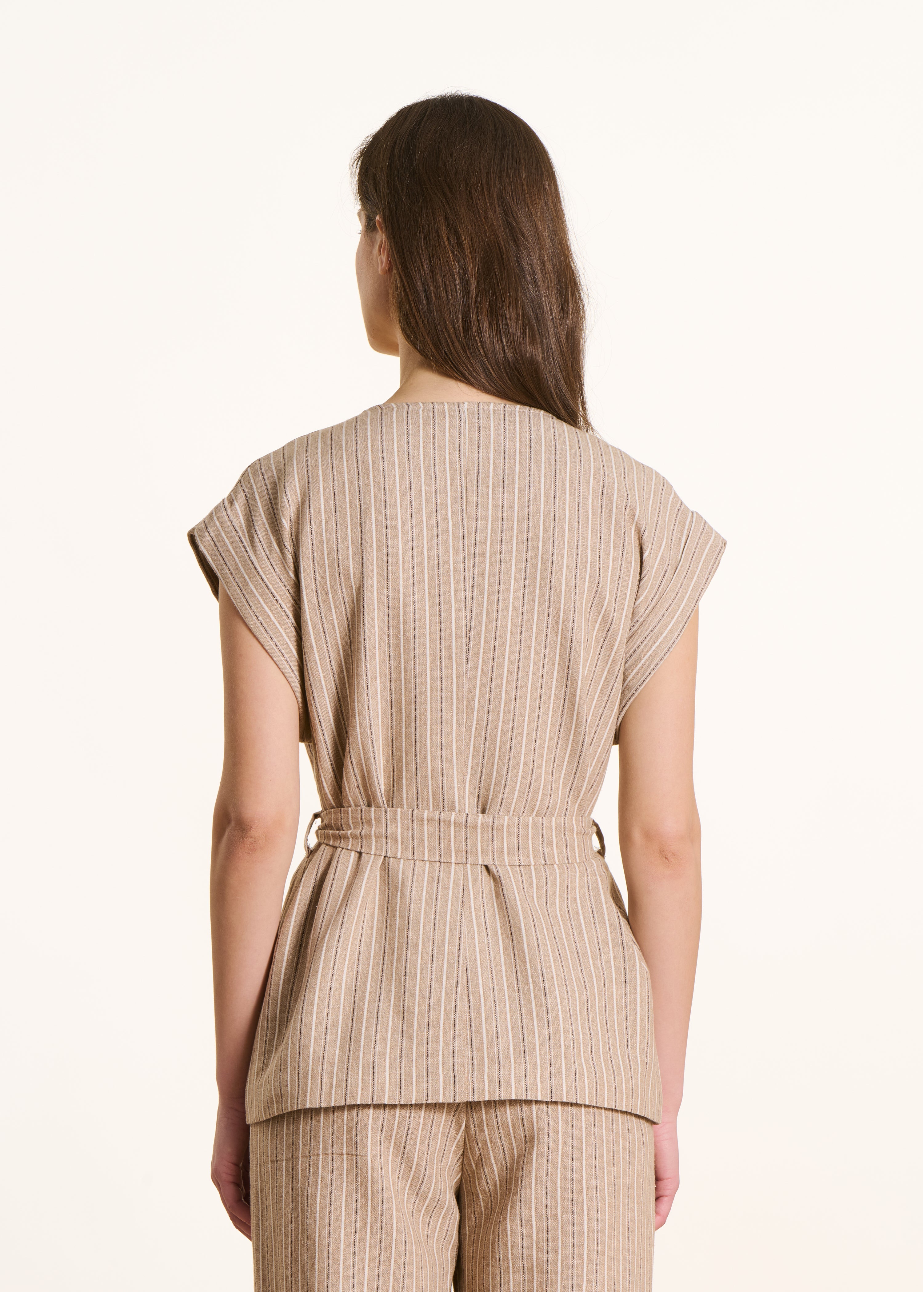 la-f-e-marabout-e-vestes-weste-beige-streifen-gr-38 image 3