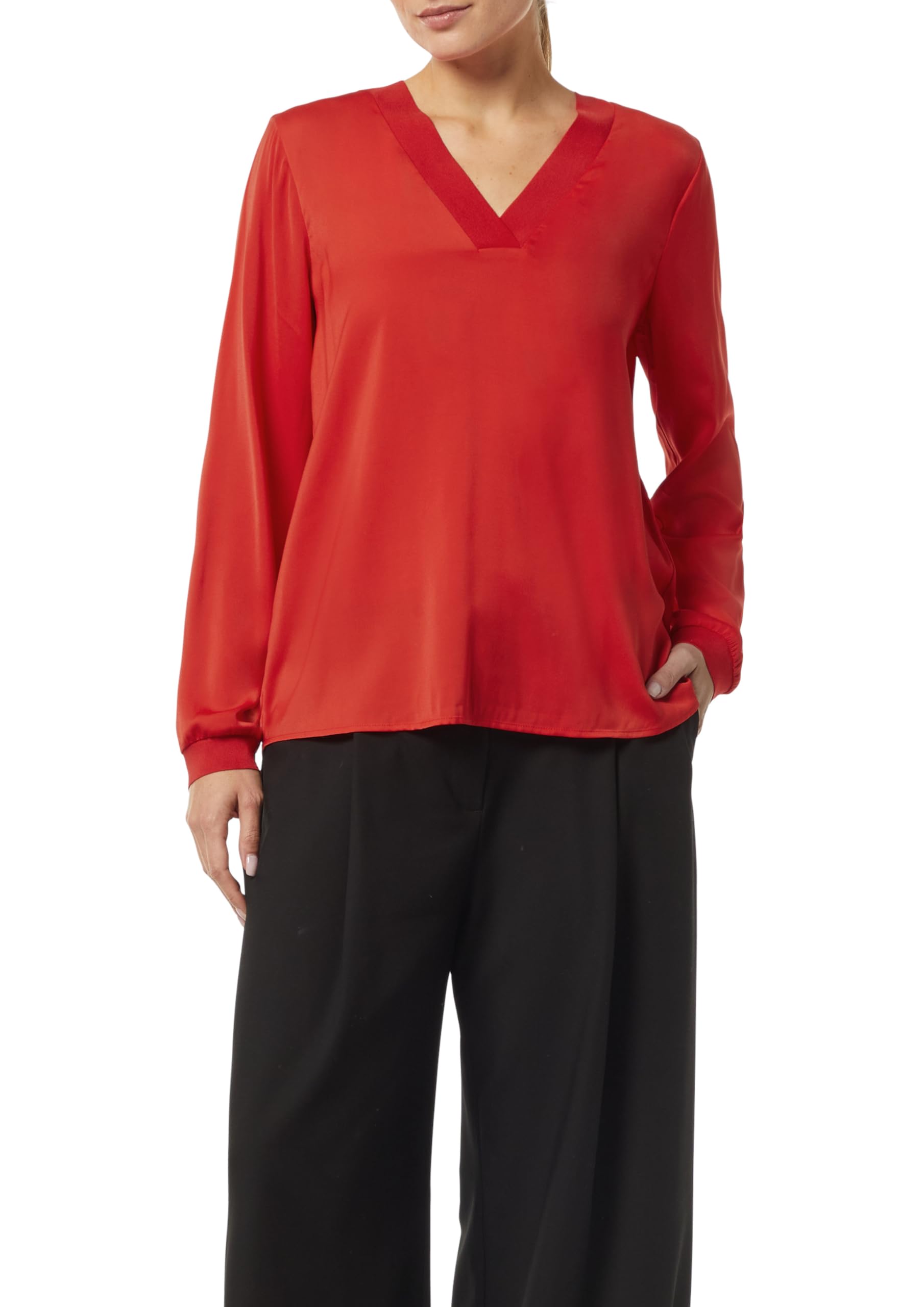 comma-satin-bluse-damen-schwarz-mit-rippb-ndchen image 7