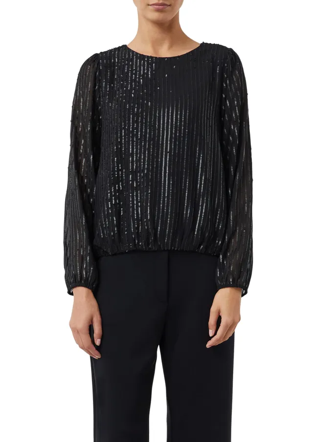comma-bluse-pailletten-langarm-elegant-gr-e-44 image 1
