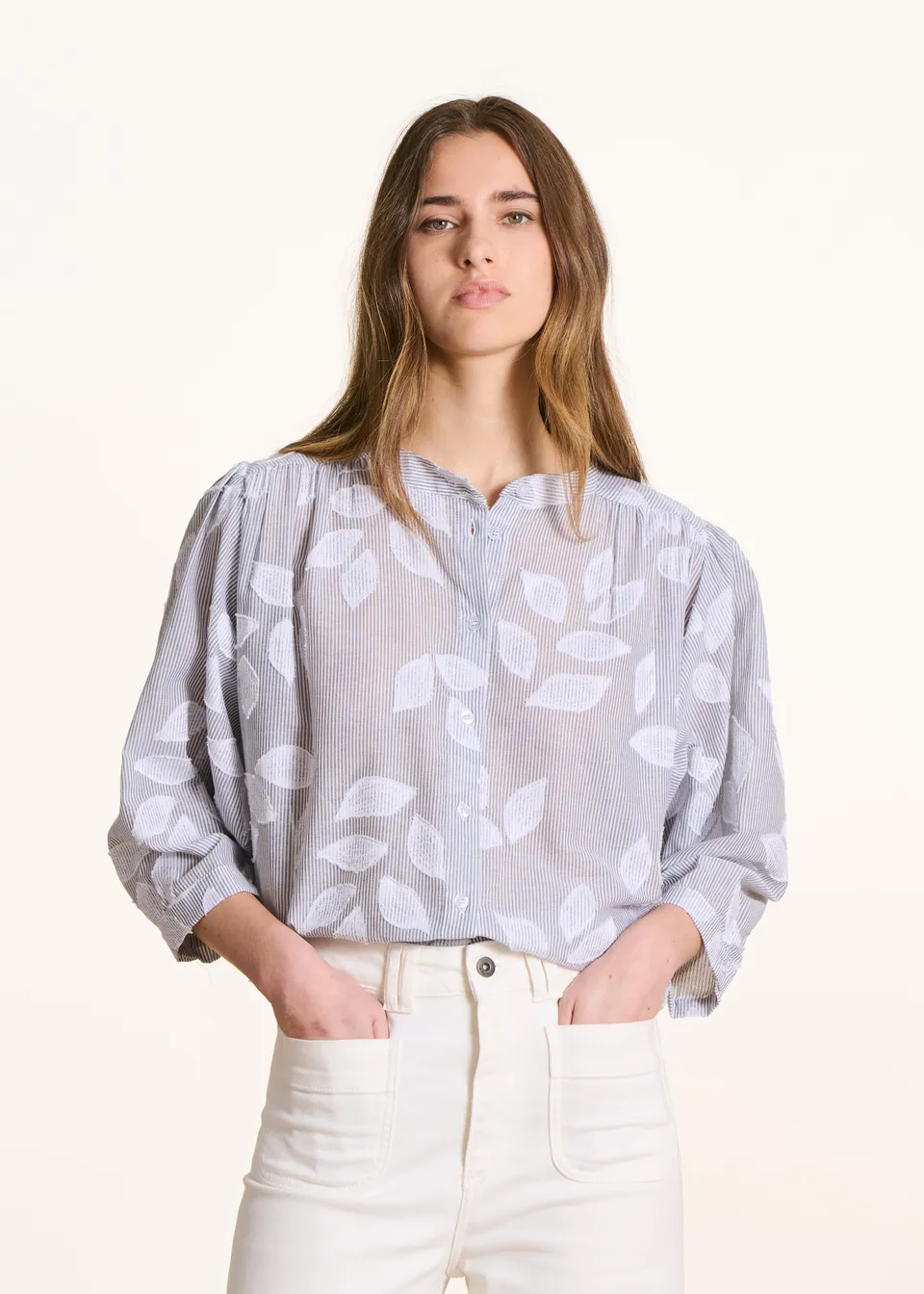 la-f-e-marabout-e-douwina-bluse-schwarz-baumwolle-floral image 1