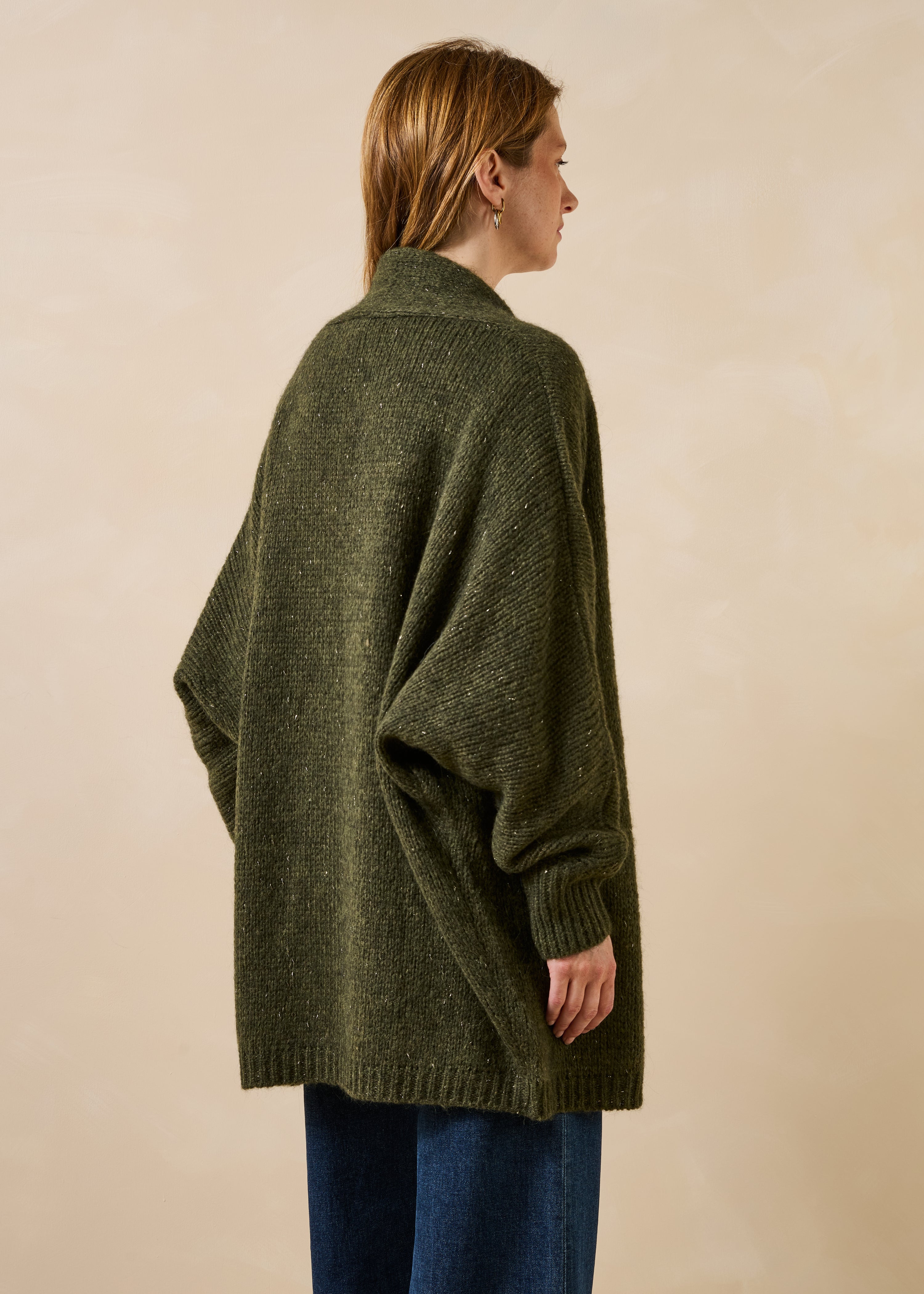 la-f-e-marabout-e-camille-strickjacke-khaki-oversize image 3
