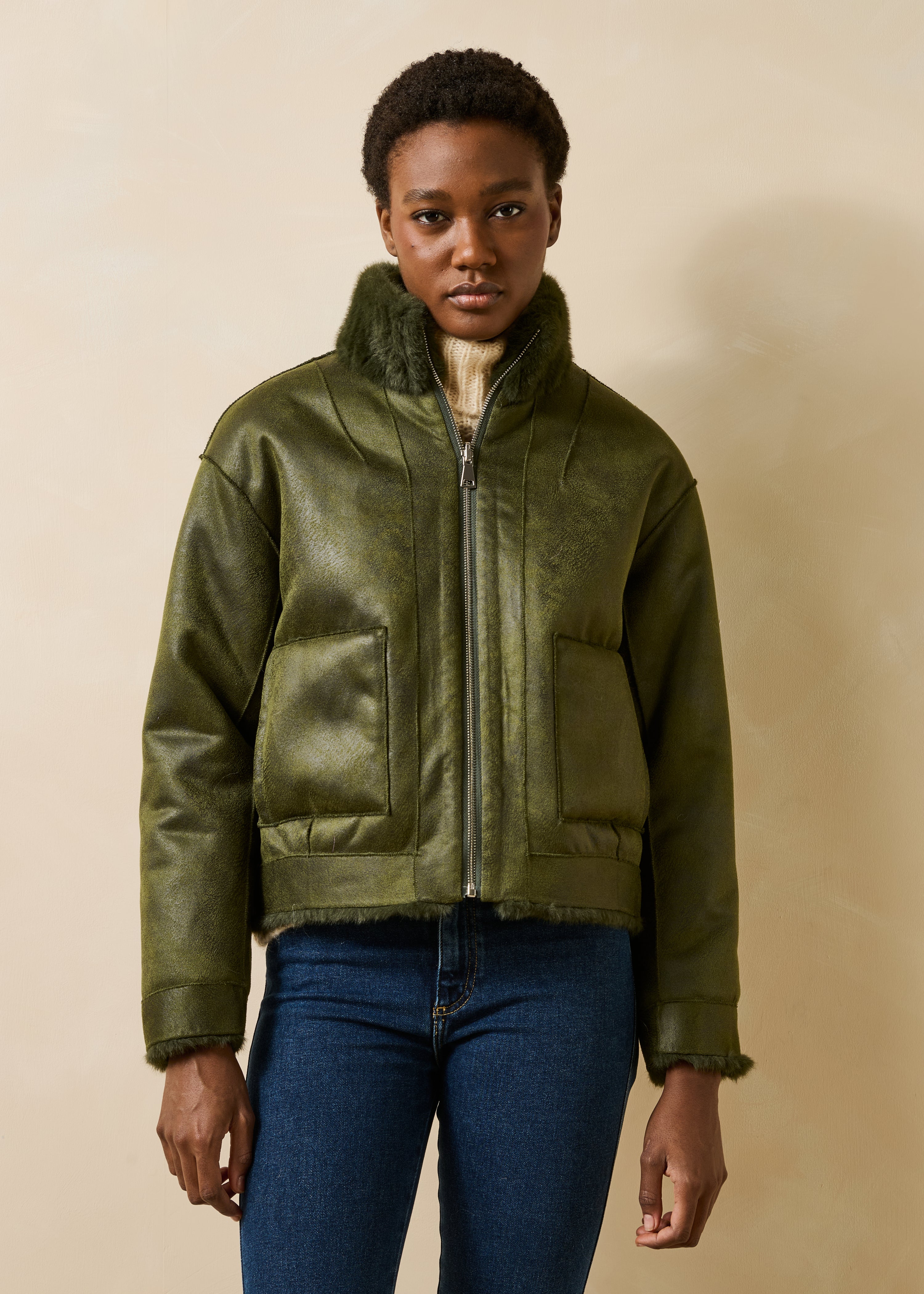 la-f-e-marabout-e-elvire-blouson-damen-khaki-wende image 2