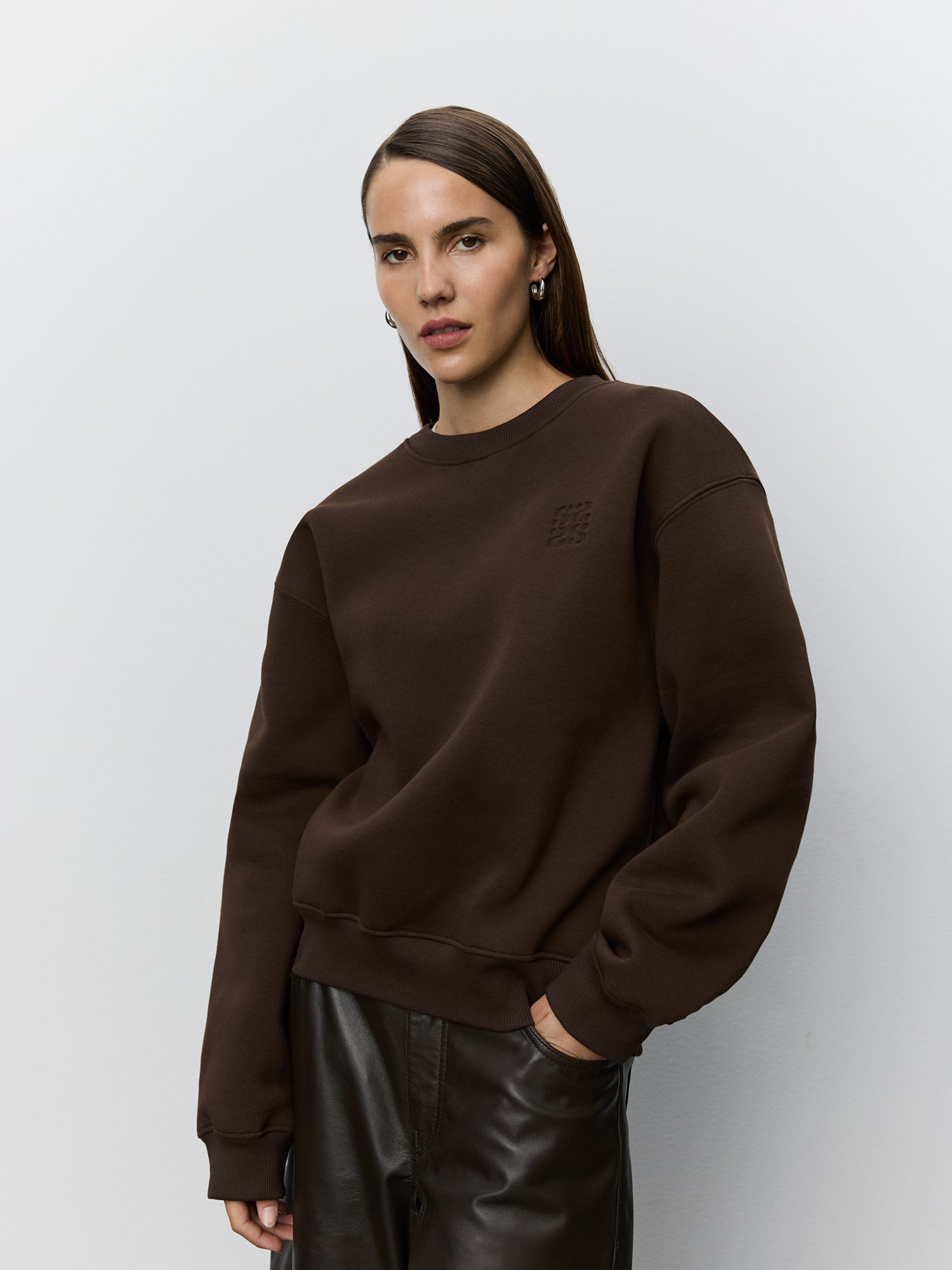 sofie-schnoor-lusiasw-sweatshirt-brown-fudge-s-oversize-baumwolle image 5