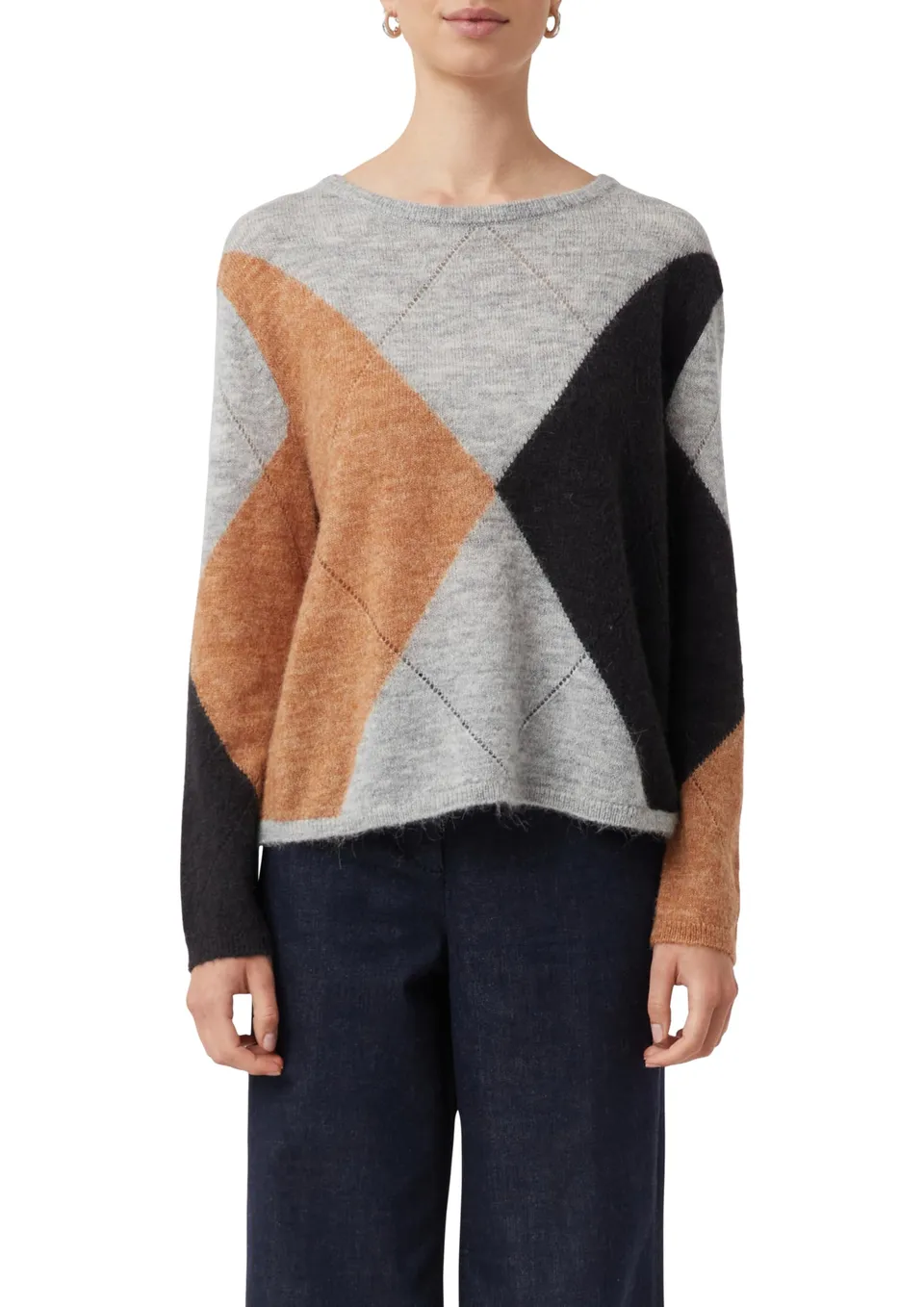 comma-strickpullover-alpakawollmix-rautenmuster-pullover image 1
