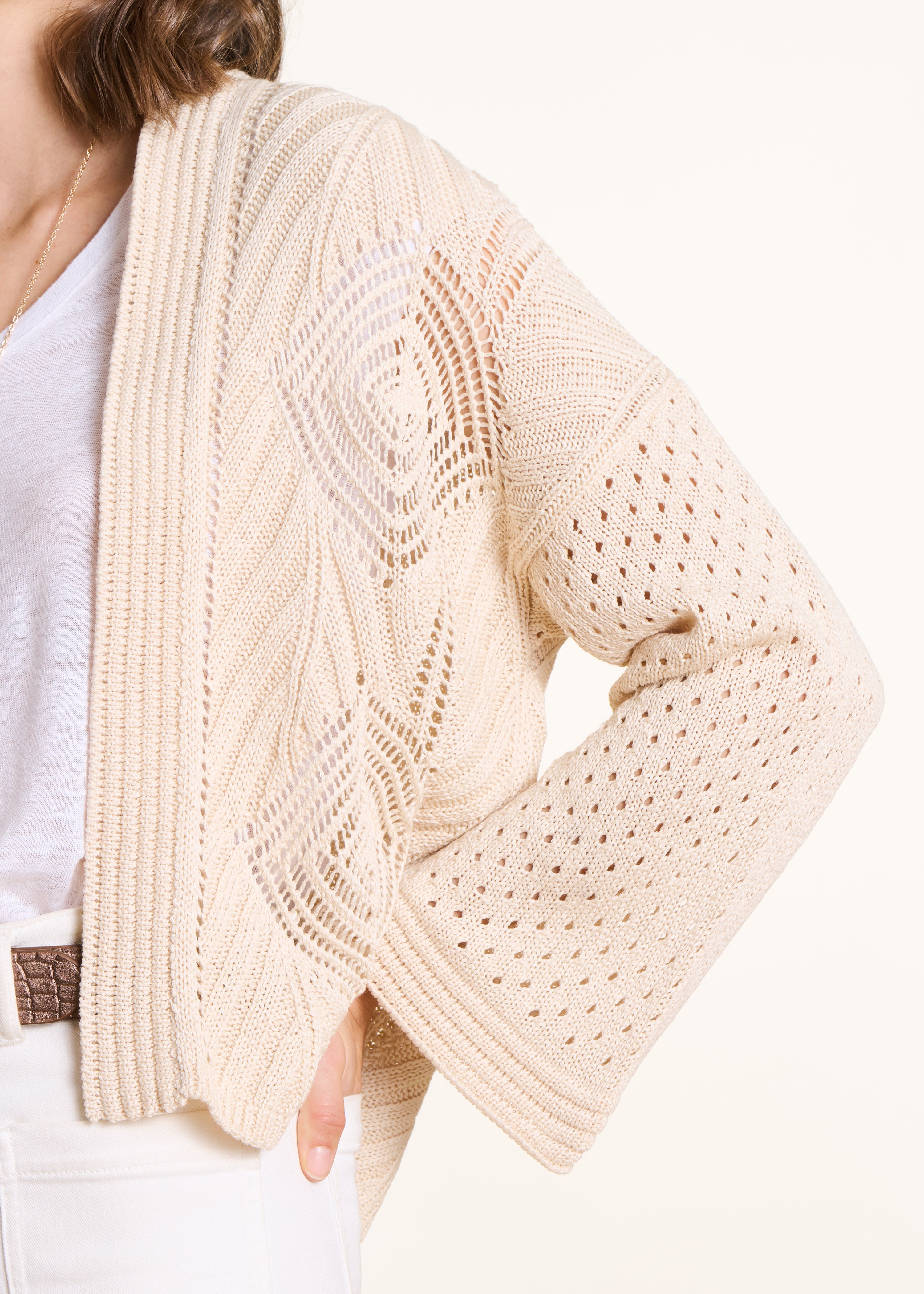la-f-e-marabout-e-deria-strickjacke-offen-ecru-damen image 5