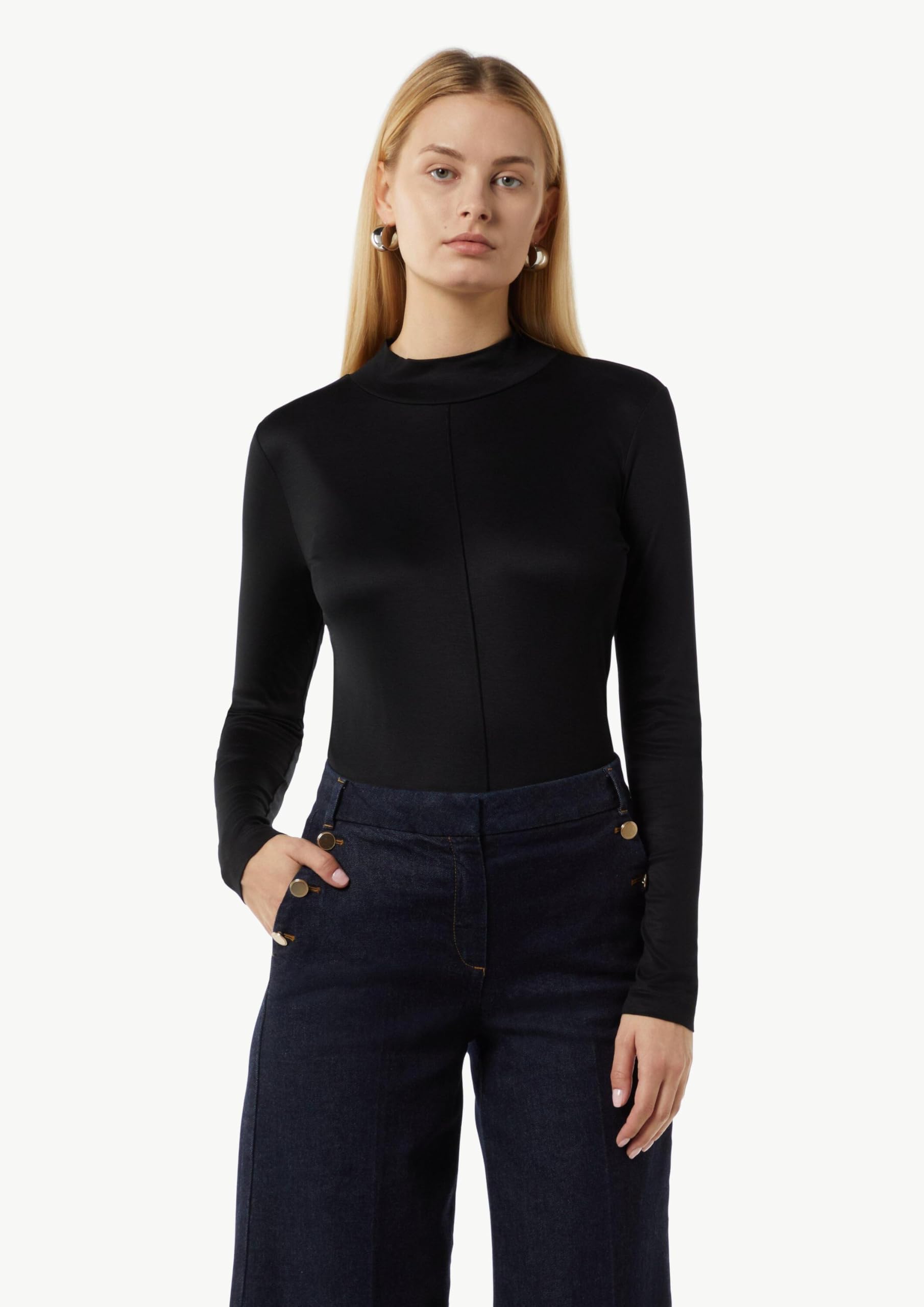 comma-viskoseshirt-longsleeve-turtleneck-schwarz-ziernaht image 5
