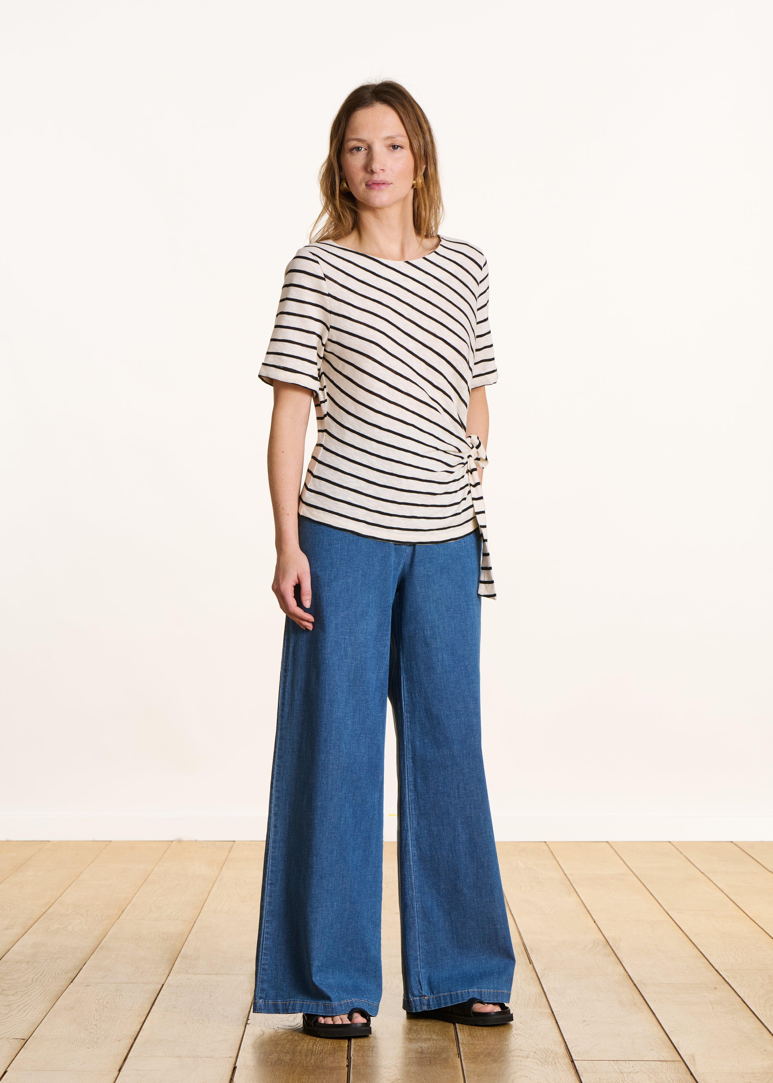 la-f-e-marabout-e-t-shirt-ecru-marine-streifen image 2