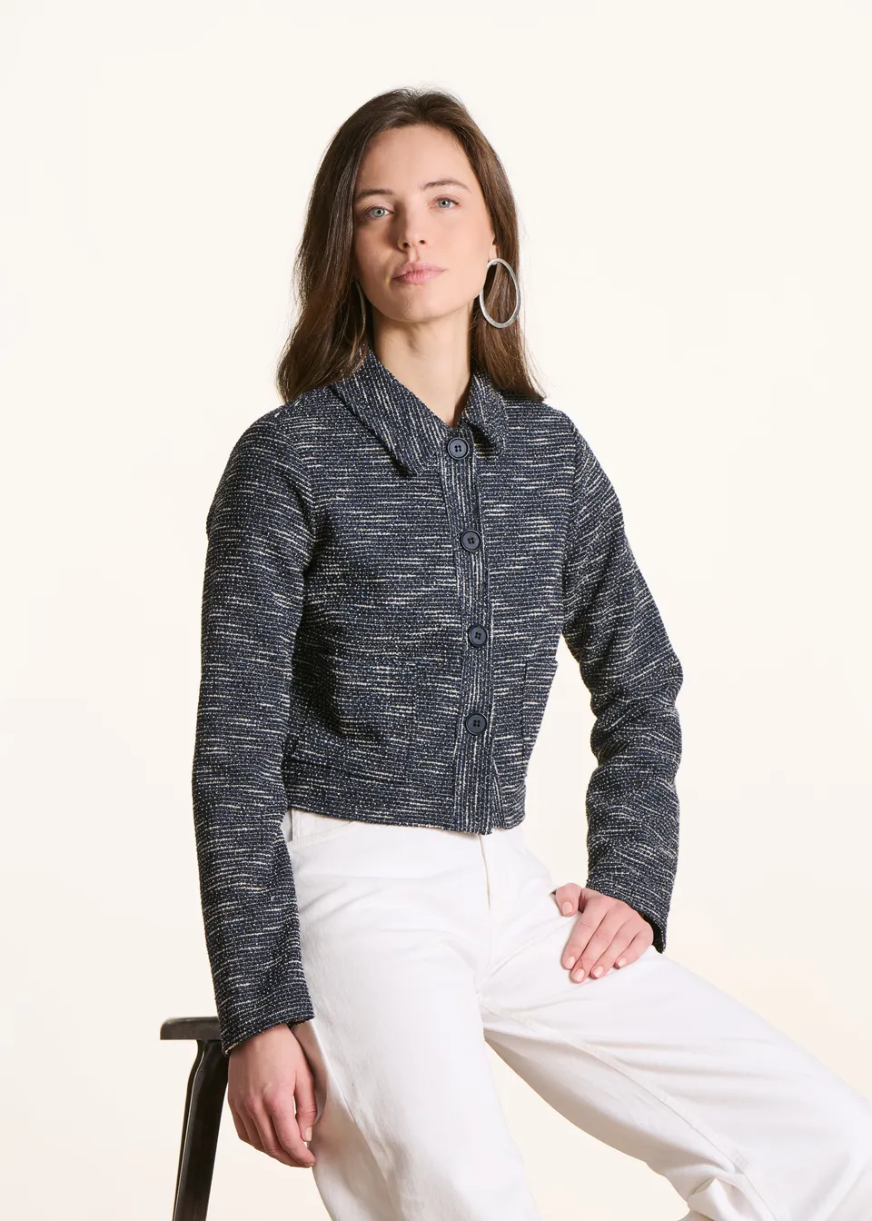 la-f-e-marabout-e-vestes-manteaux-kurzjacke-marine-tweed-optik image 1