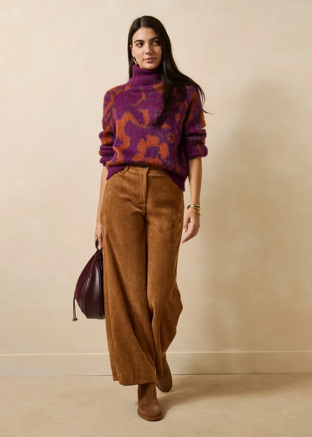 la-f-e-marabout-e-zander-hose-camel-samt-weites-bein image 1