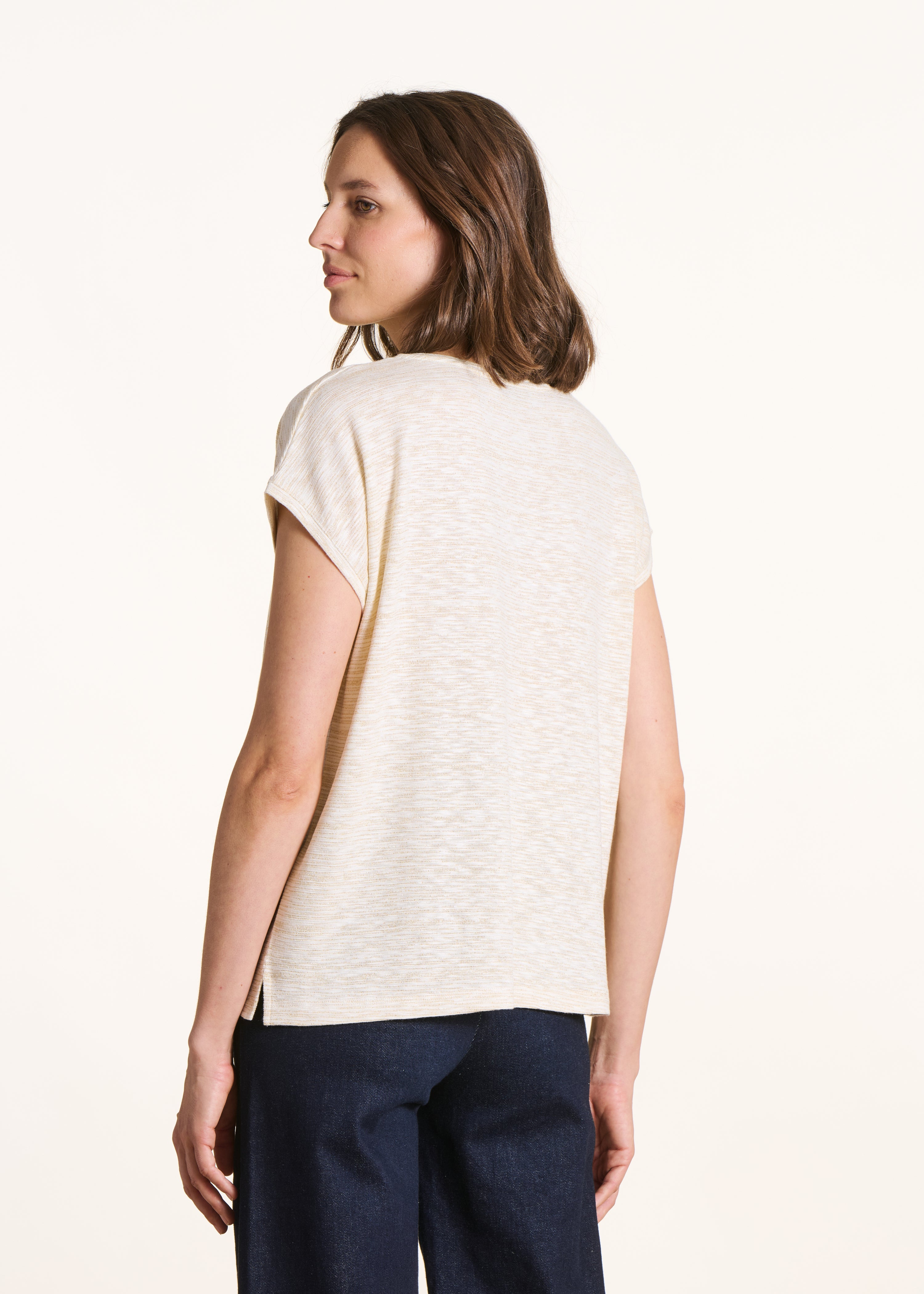 la-f-e-marabout-e-vino-t-shirt-ecru-v-ausschnitt image 3