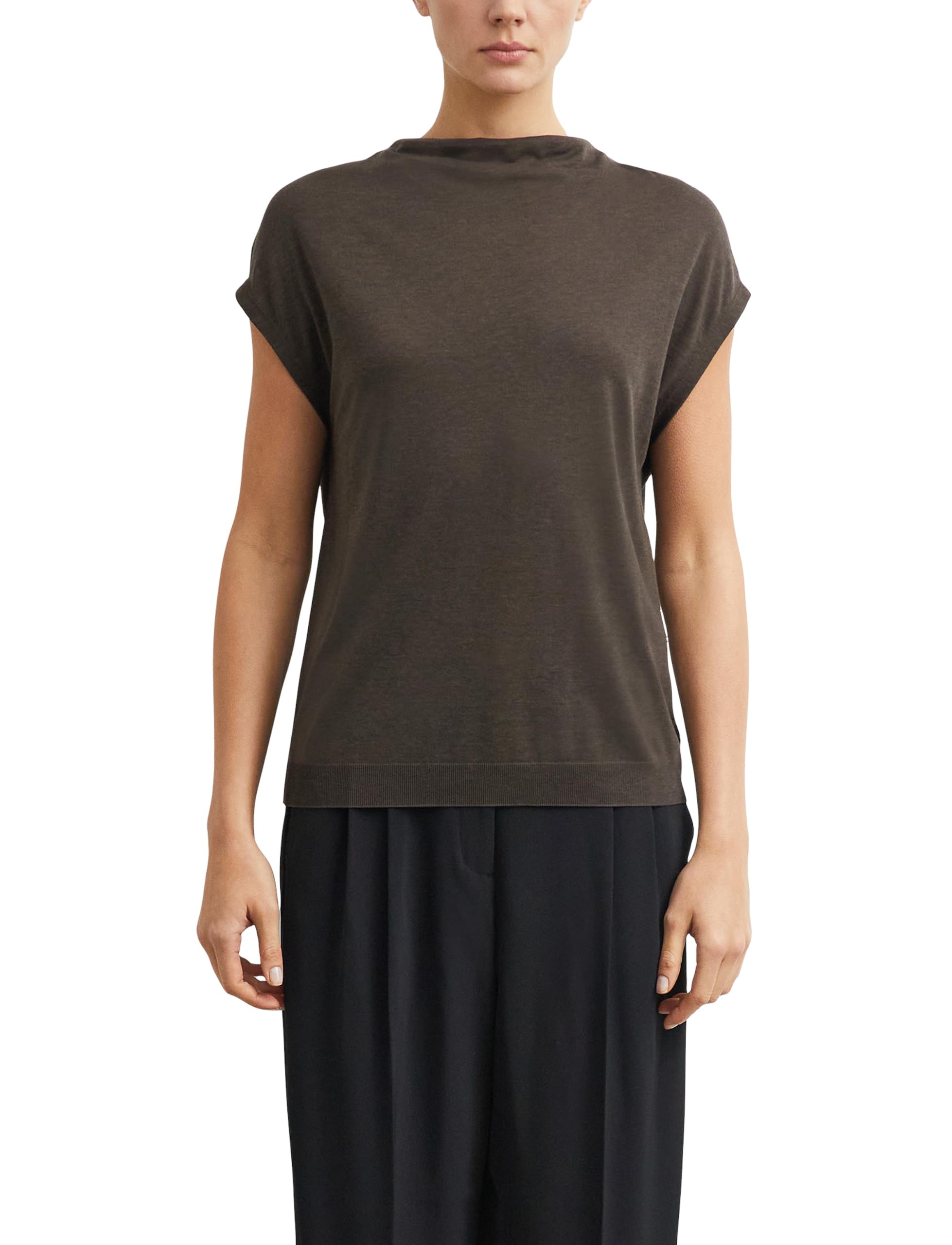 comma-t-shirt-mockneck-beige-kurzarm-gr-32 image 8