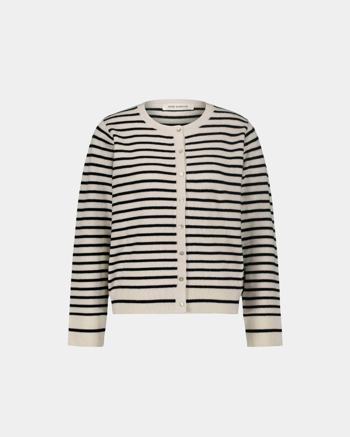 sofie-schnoor-women-cissesw-strickjacke-schwarz-wei-merino image 1
