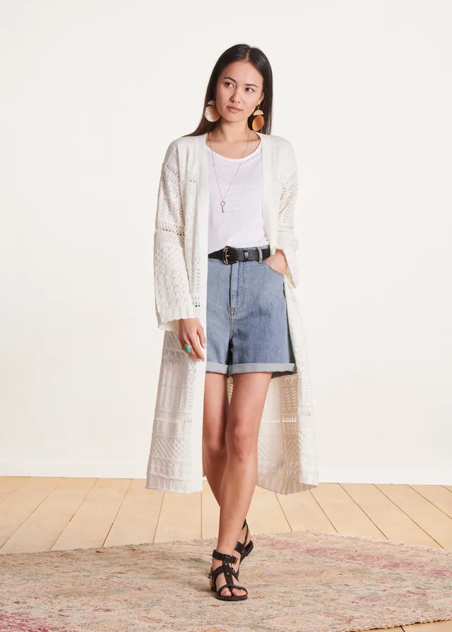 la-f-e-marabout-e-durken-strickjacke-ecru-lang-bio image 1