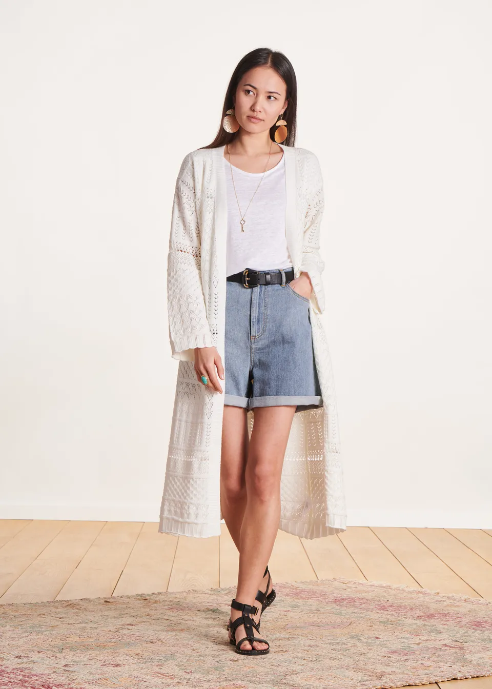 la-f-e-marabout-e-durken-strickjacke-ecru-lang-bio image 1