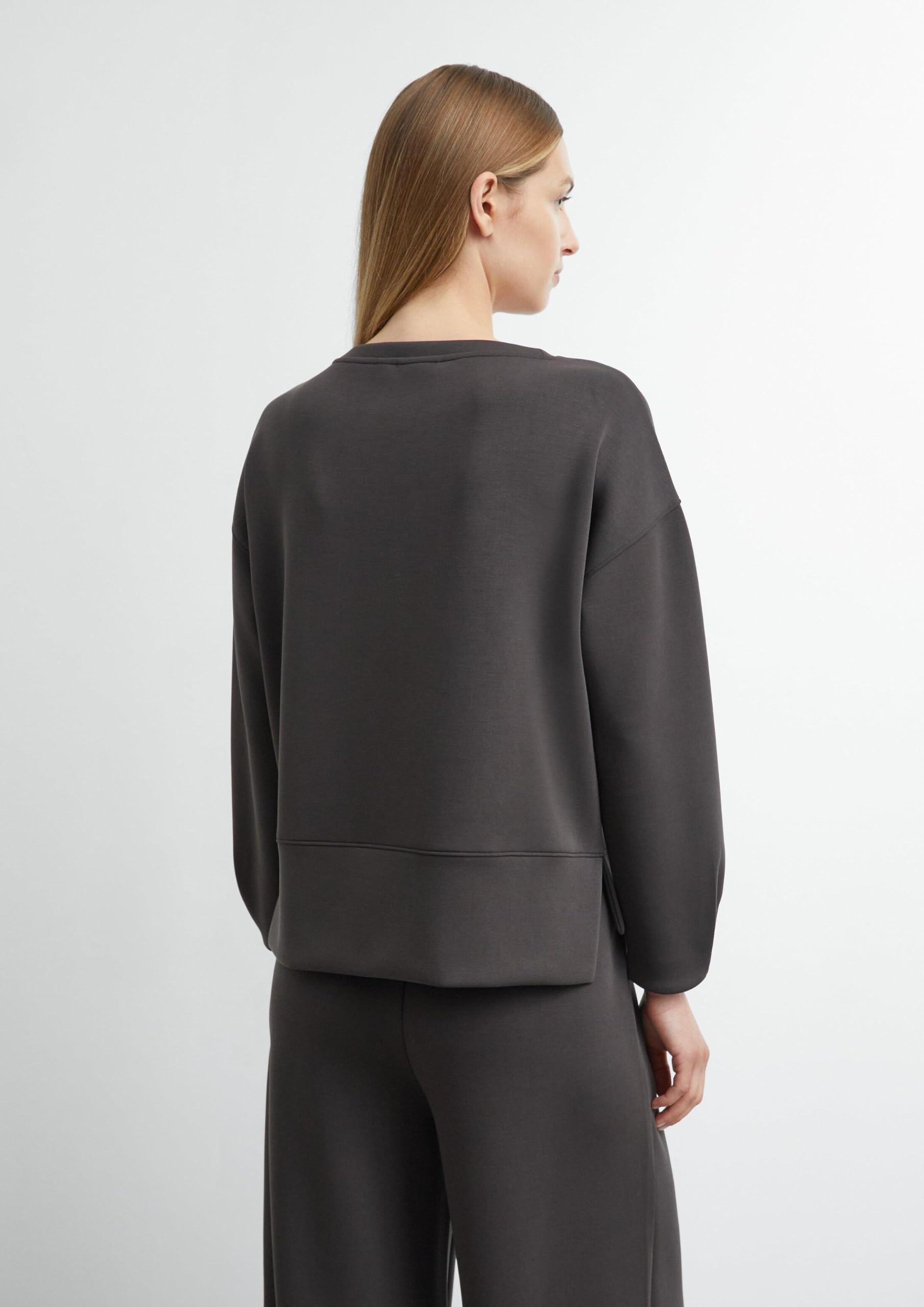 comma-sweatshirt-faltendetail-dunkelbraun-gr-36 image 7