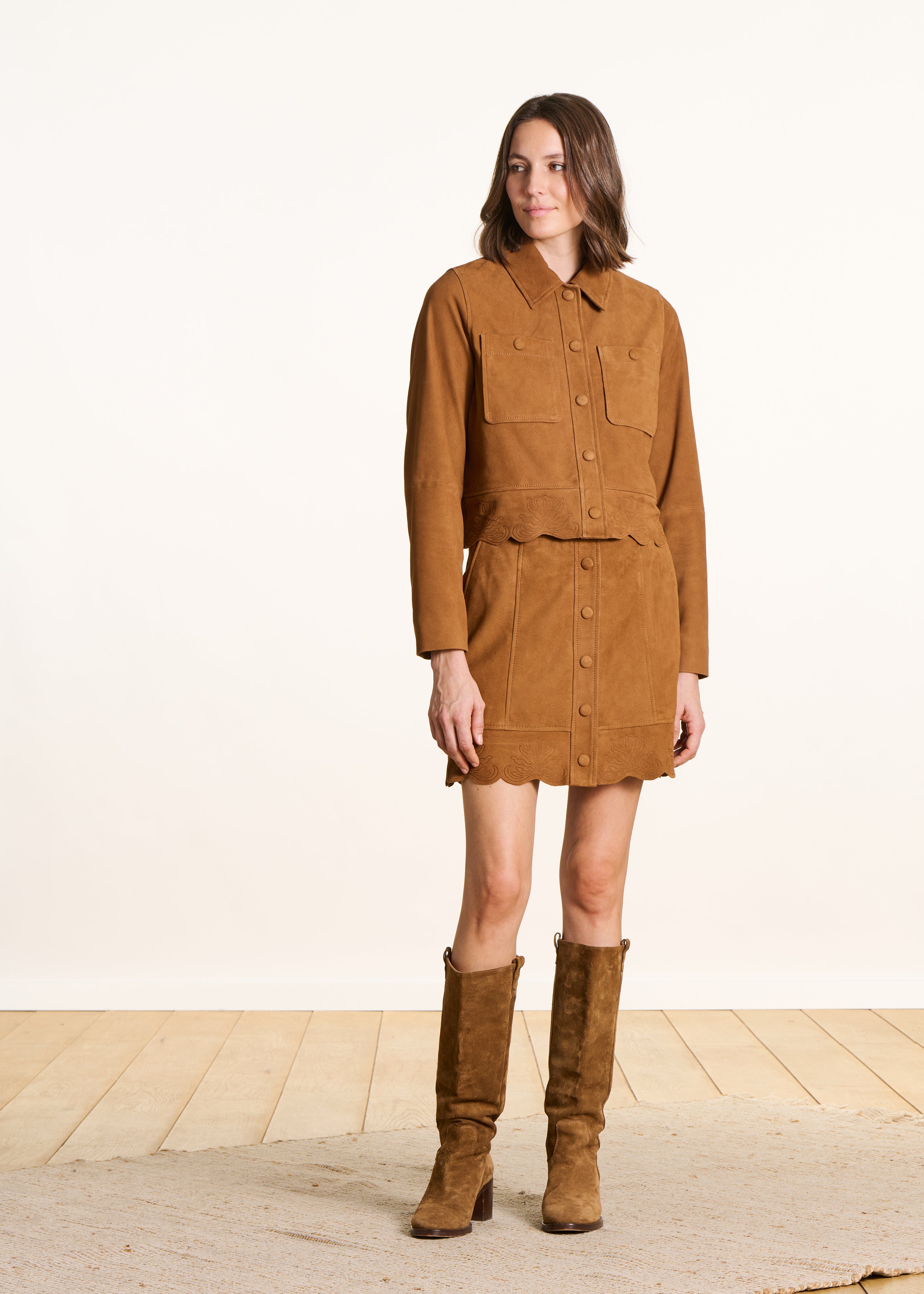 la-f-e-marabout-e-frena-minirock-camel-leder-optik-toffee image 2