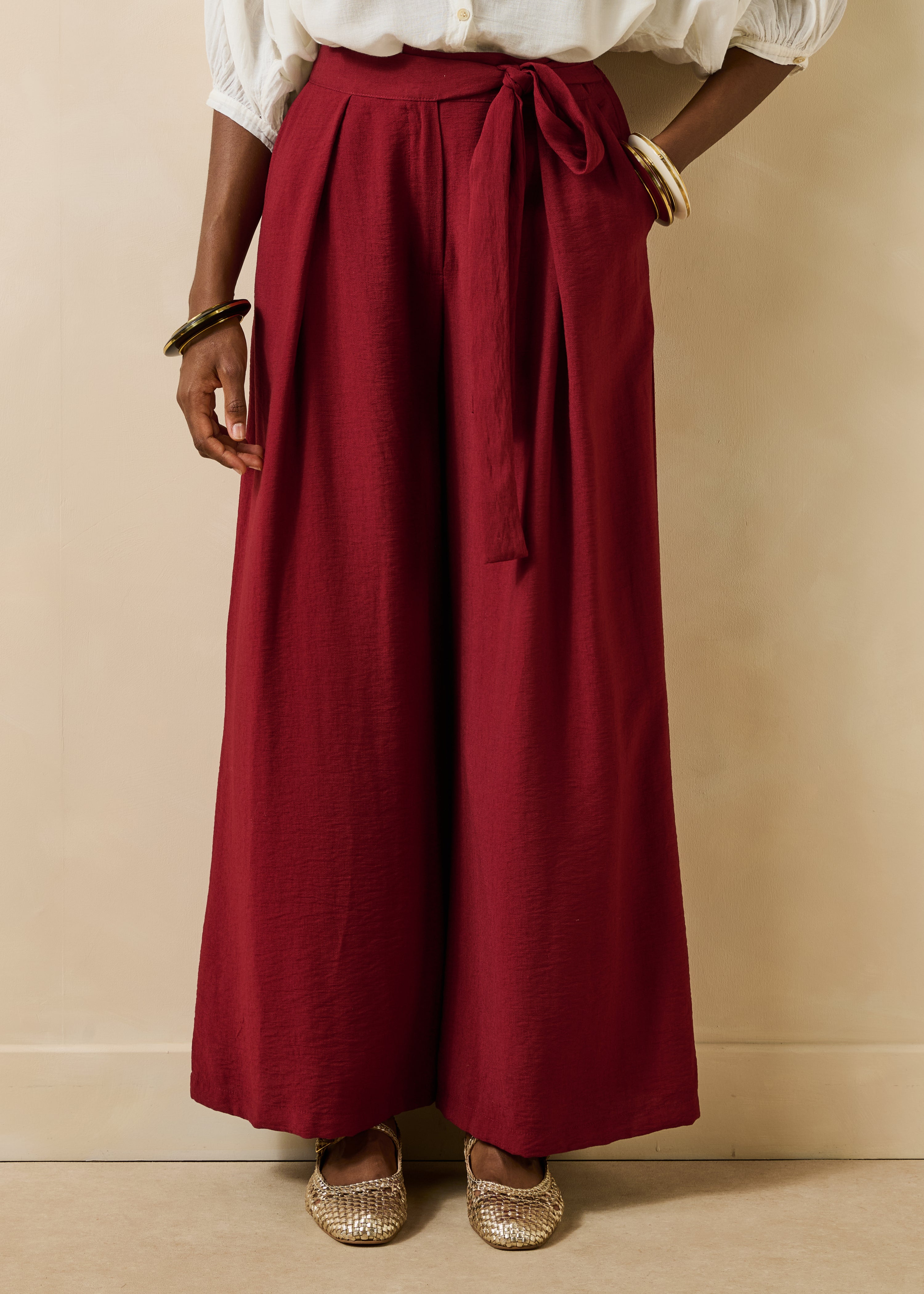 la-f-e-marabout-e-simba-jacquardhose-damen-bordeaux image 2