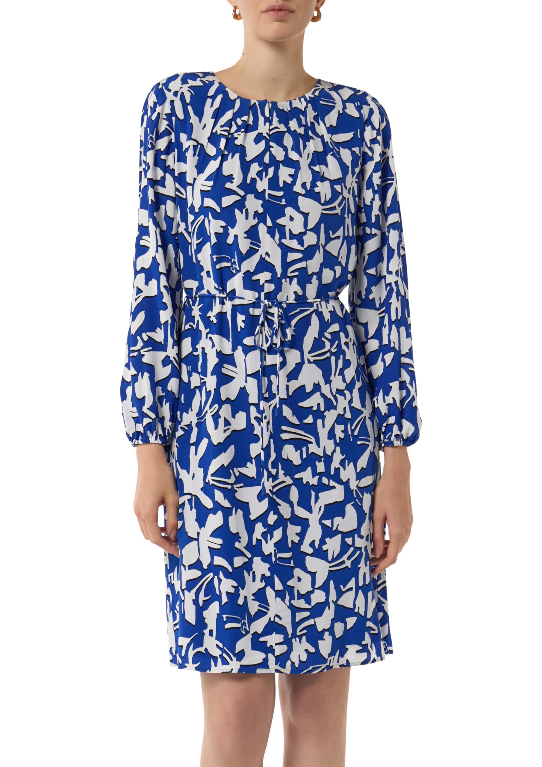 comma-gemustertes-midi-kleid-kleid-royalblau-viskose image 8