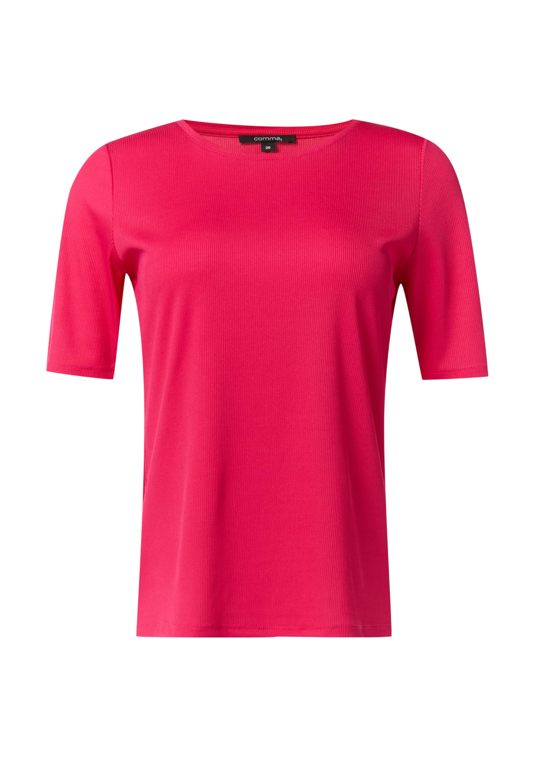comma-geripptes-t-shirt-rundhals-top-pink-4468-pink image 4