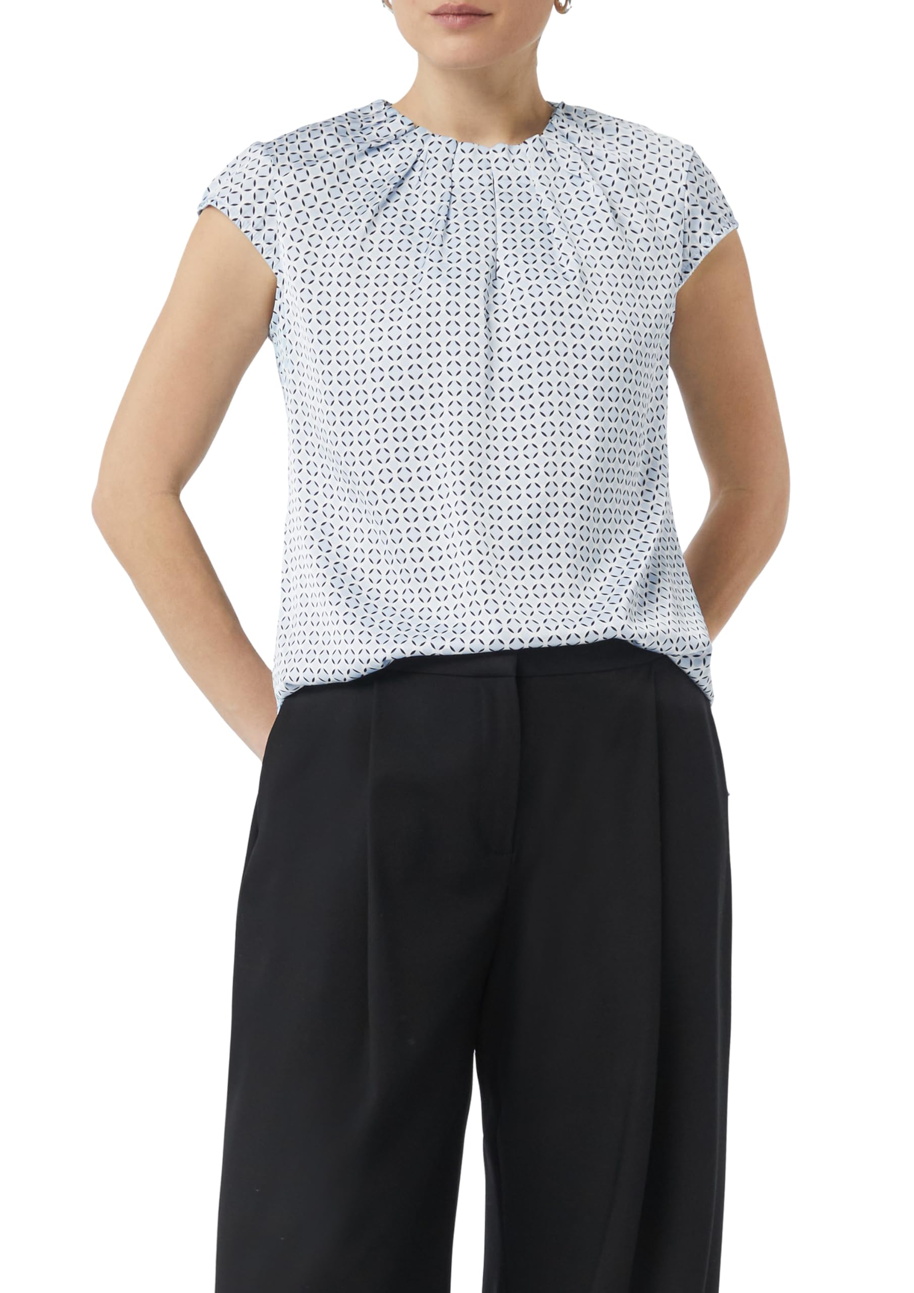 comma-feine-longbluse-mit-animalprint-schwarz image 1