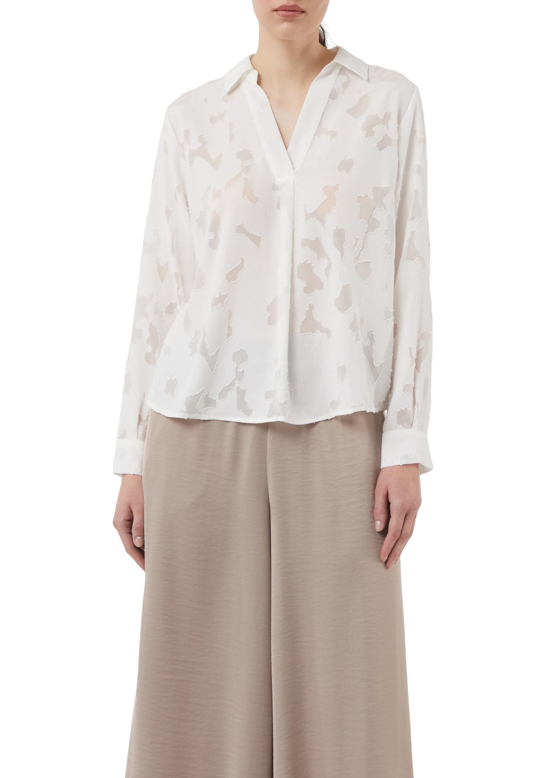 comma-jacquard-bluse-semitransparent-relaxed-fit image 1