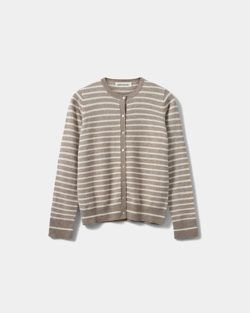 sofie-schnoor-women-cissesw-stripe-cardigan-light-brown-wolle image 1