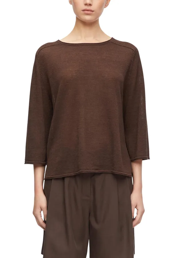 comma-knitwear-strickpullover-gr-38-dunkelbraun-3-4-arm image 1