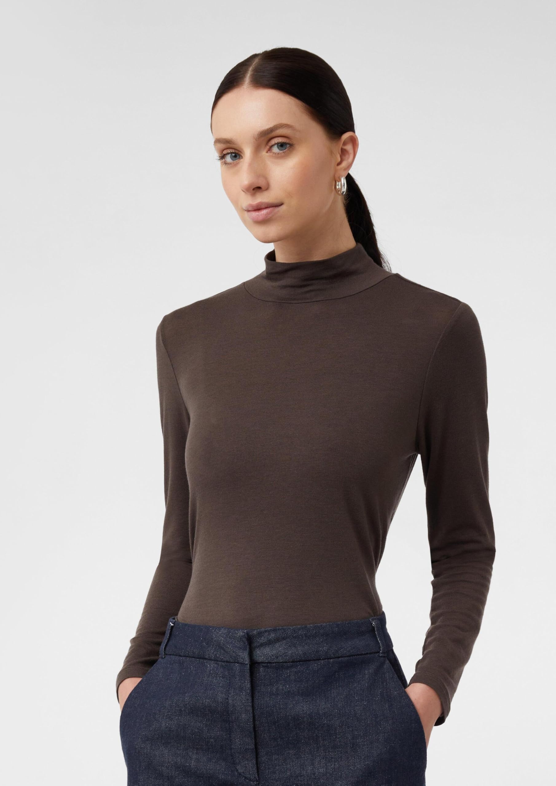 comma-tops-semitransparentes-shirt-stehkragen-top image 5