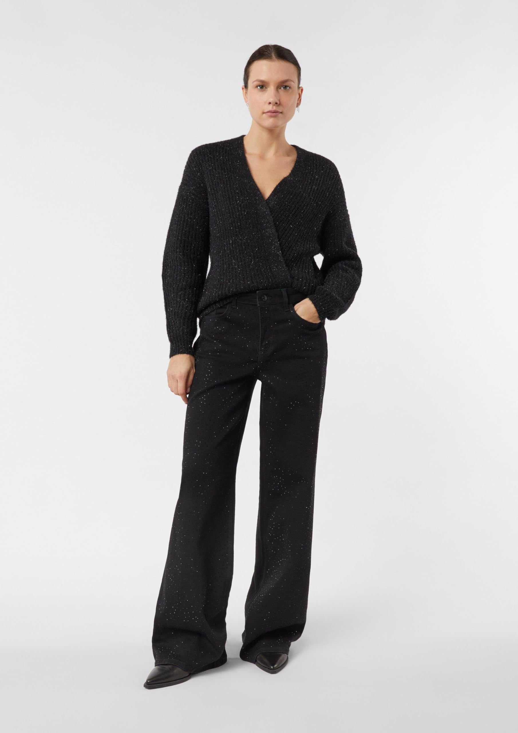 comma-jeans-2175749-schwarz-flared-40w-32l image 7