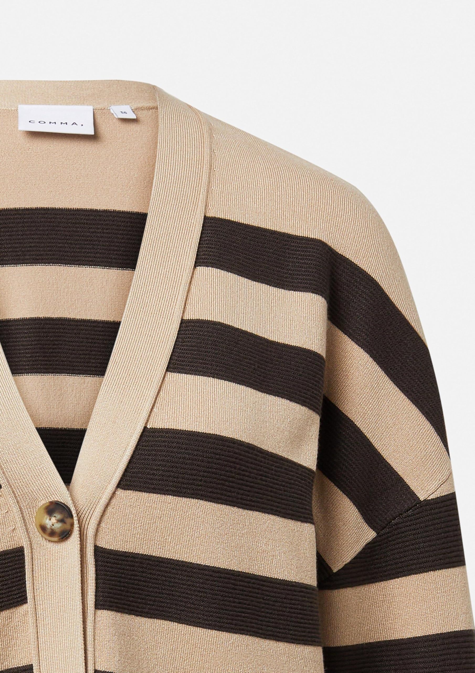 comma-gestreifter-cardigan-strickjacke-creme-boxy-style image 5