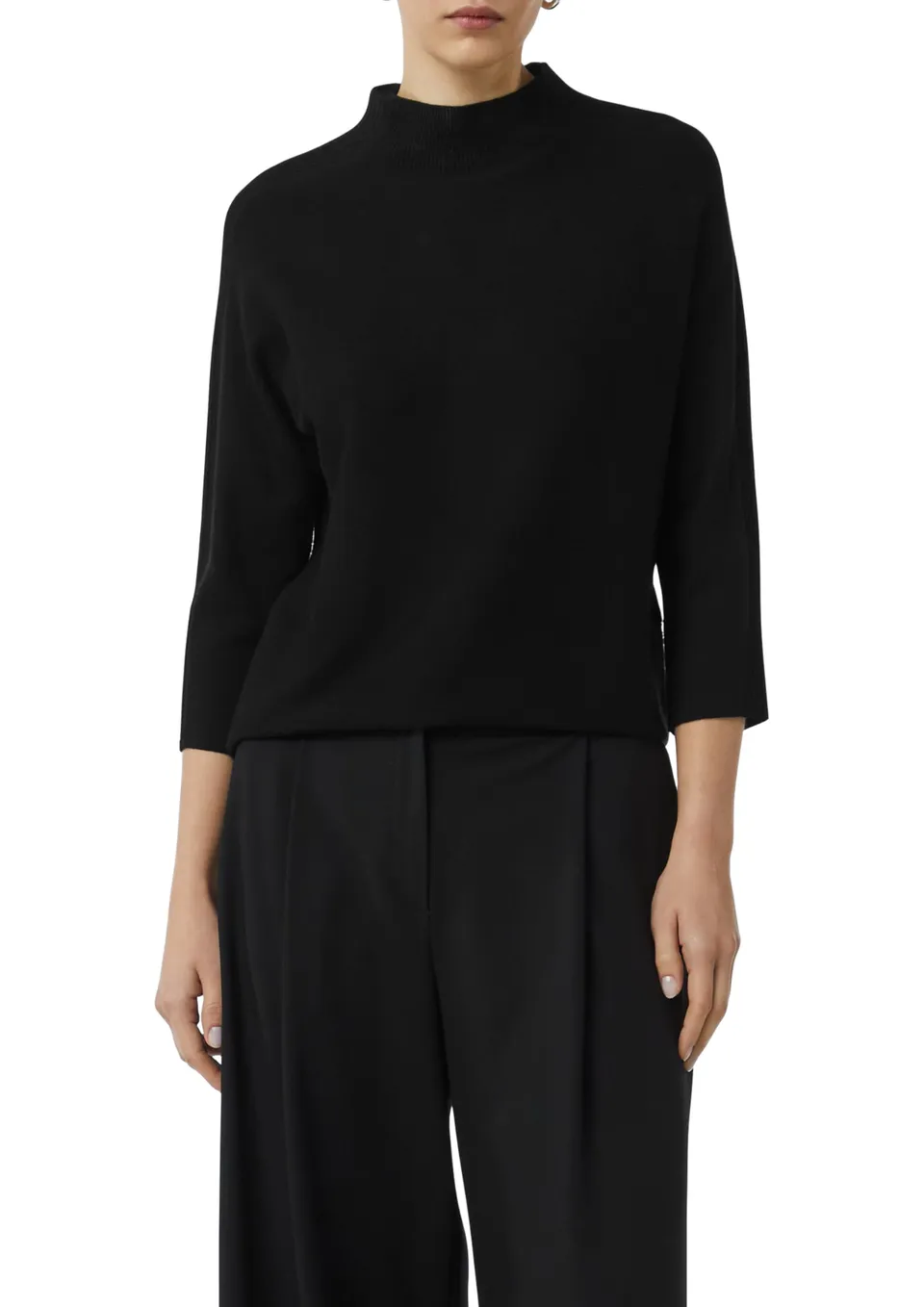 comma-feinstrickpullover-schwarz-stehkragen-gr-40 image 1