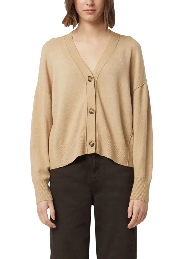 comma-strickjacke-feinstrick-oversize-v-ausschnitt-pastellt-rkis image 1
