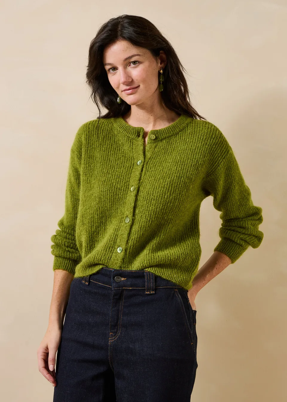 la-f-e-marabout-e-zakaria-strickjacke-gr-n-mohair-wolle image 1