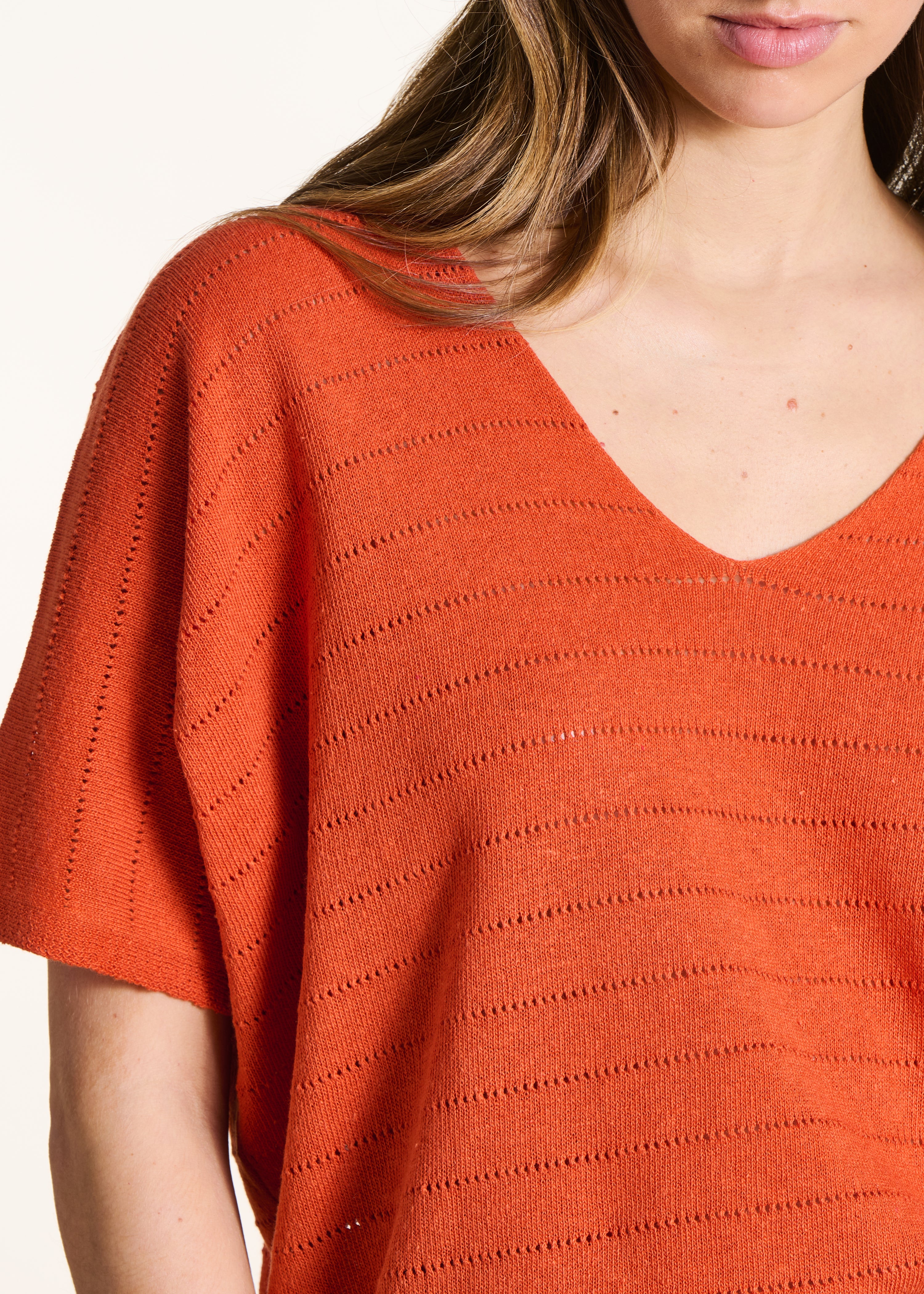 la-f-e-marabout-e-drucila-pullover-orange-ajour-kurz image 5