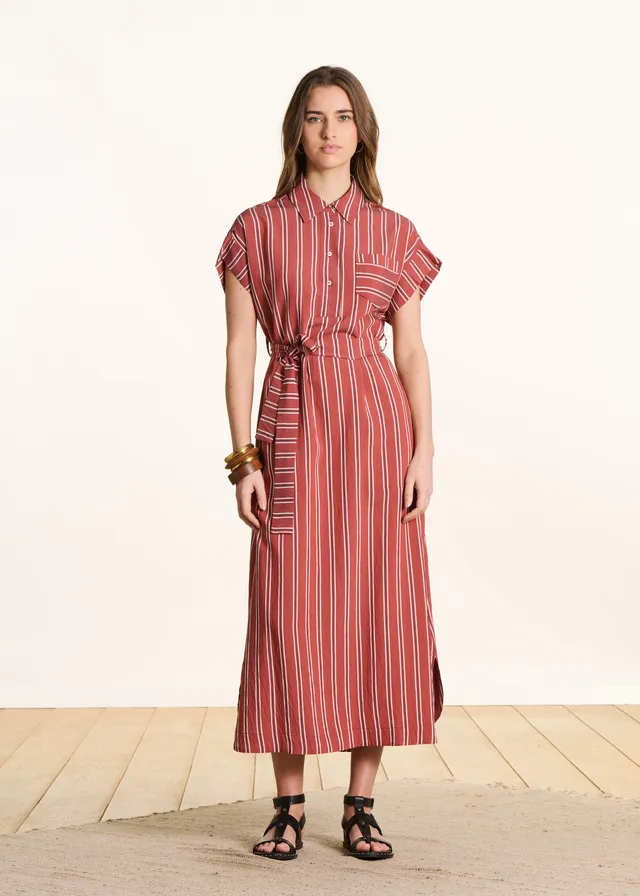 la-f-e-marabout-e-fuego-hemdkleid-rot-gestreift-gr-36 image 1
