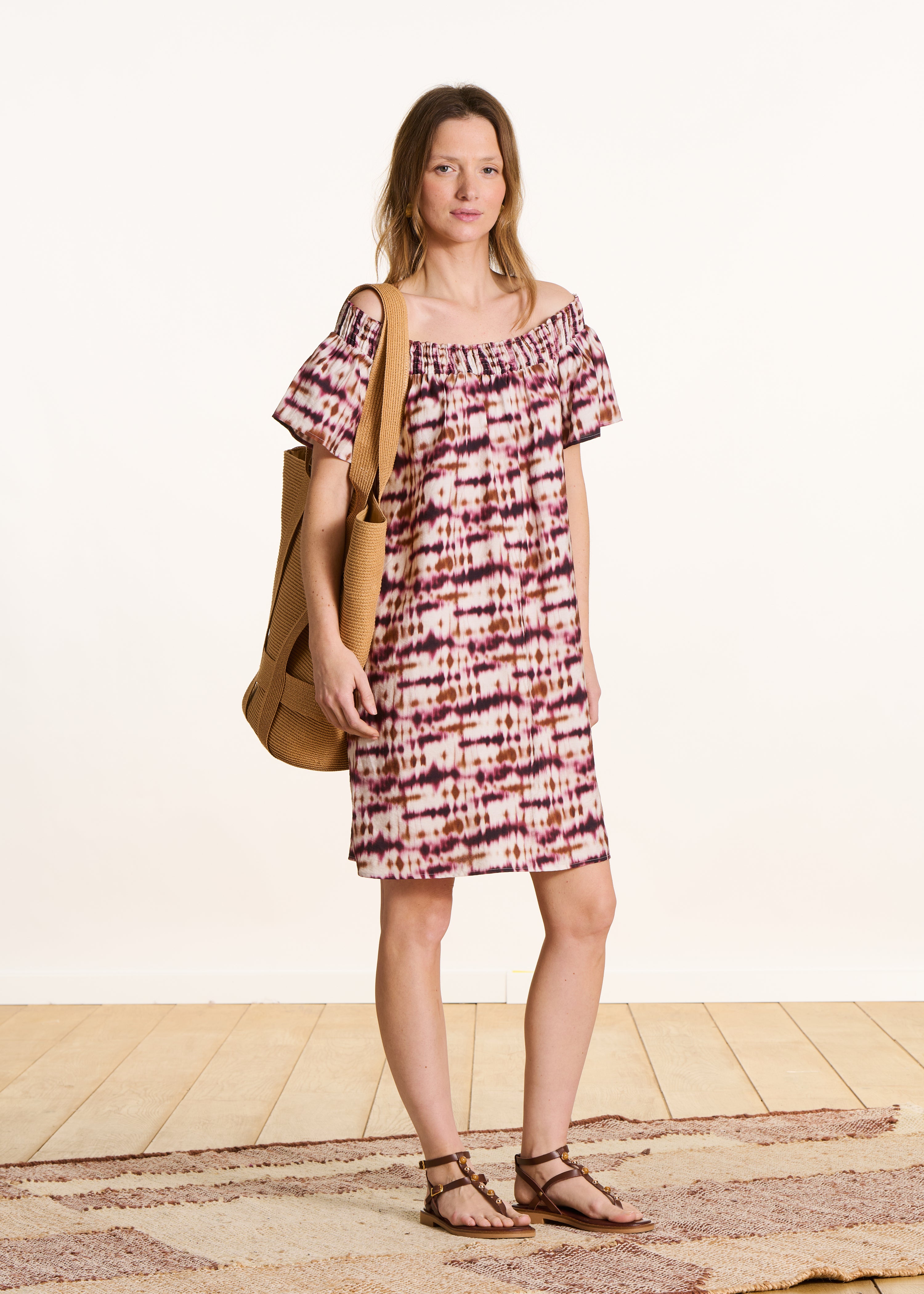 la-f-e-marabout-e-kleid-bordeaux-tie-dye-schulterfrei-34-46 image 2