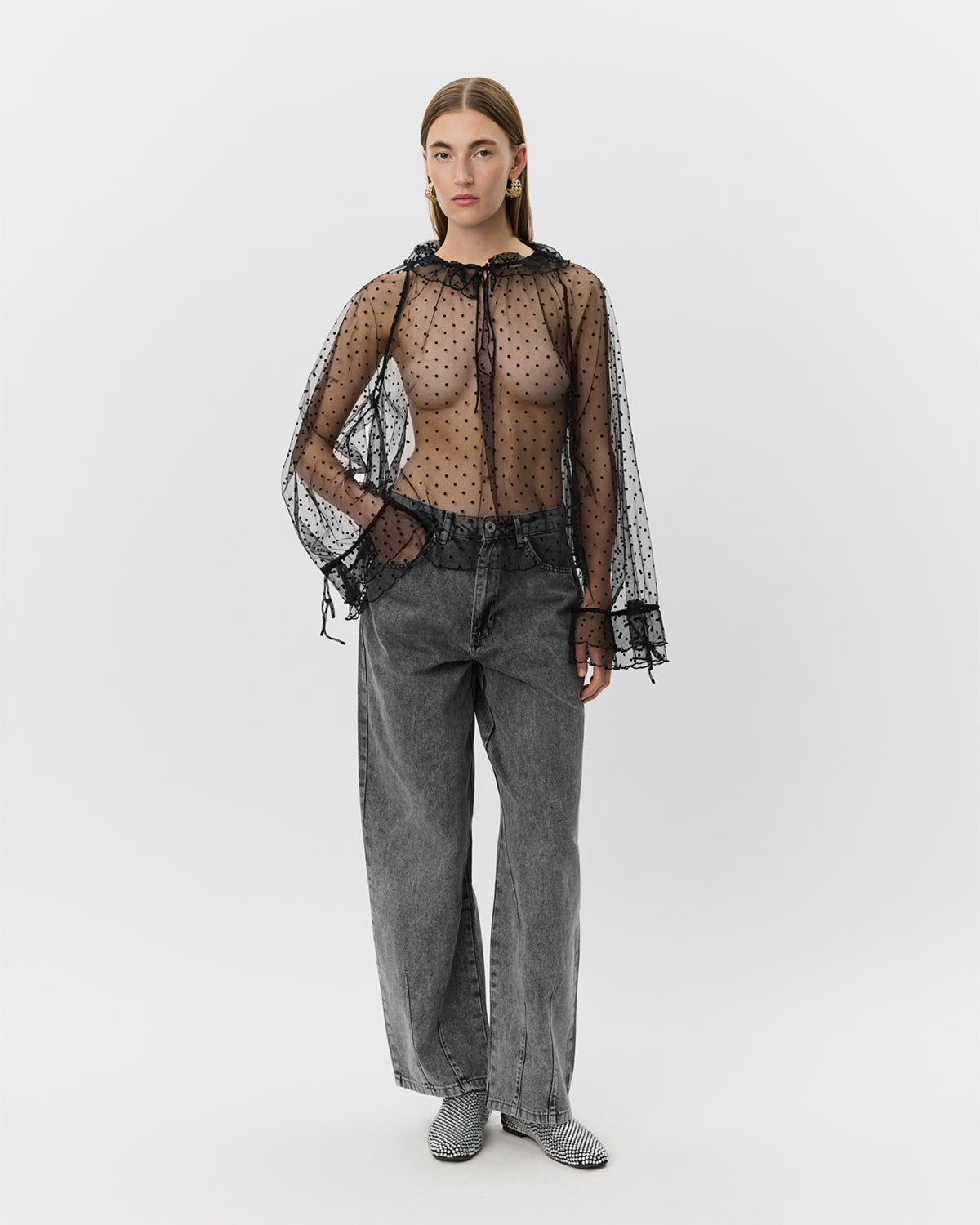 sofie-schnoor-women-lucindasw-bluse-schwarz-mesh-samt image 2