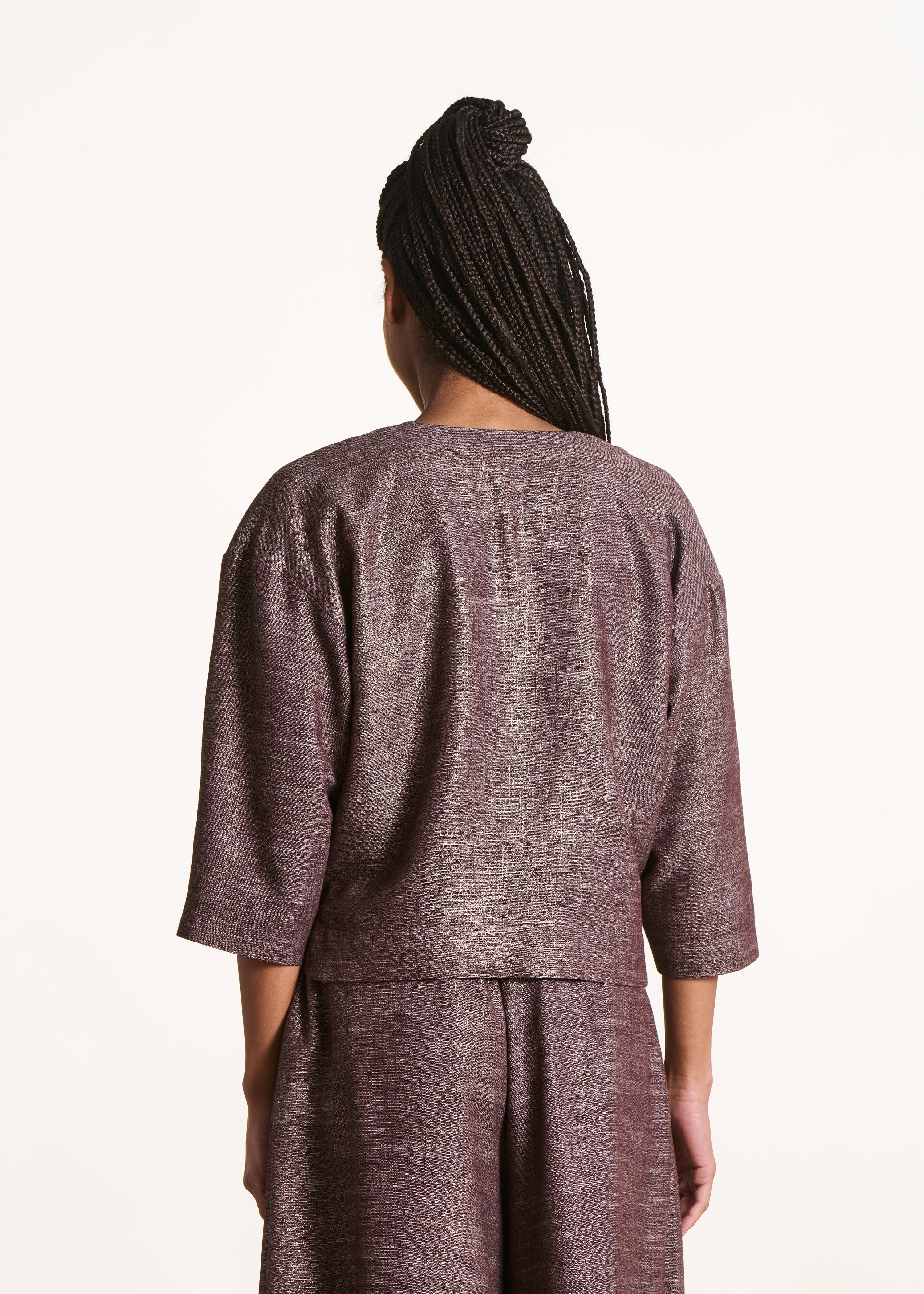 la-f-e-marabout-e-dilou-jacke-braun-schimmernd-kurz image 3