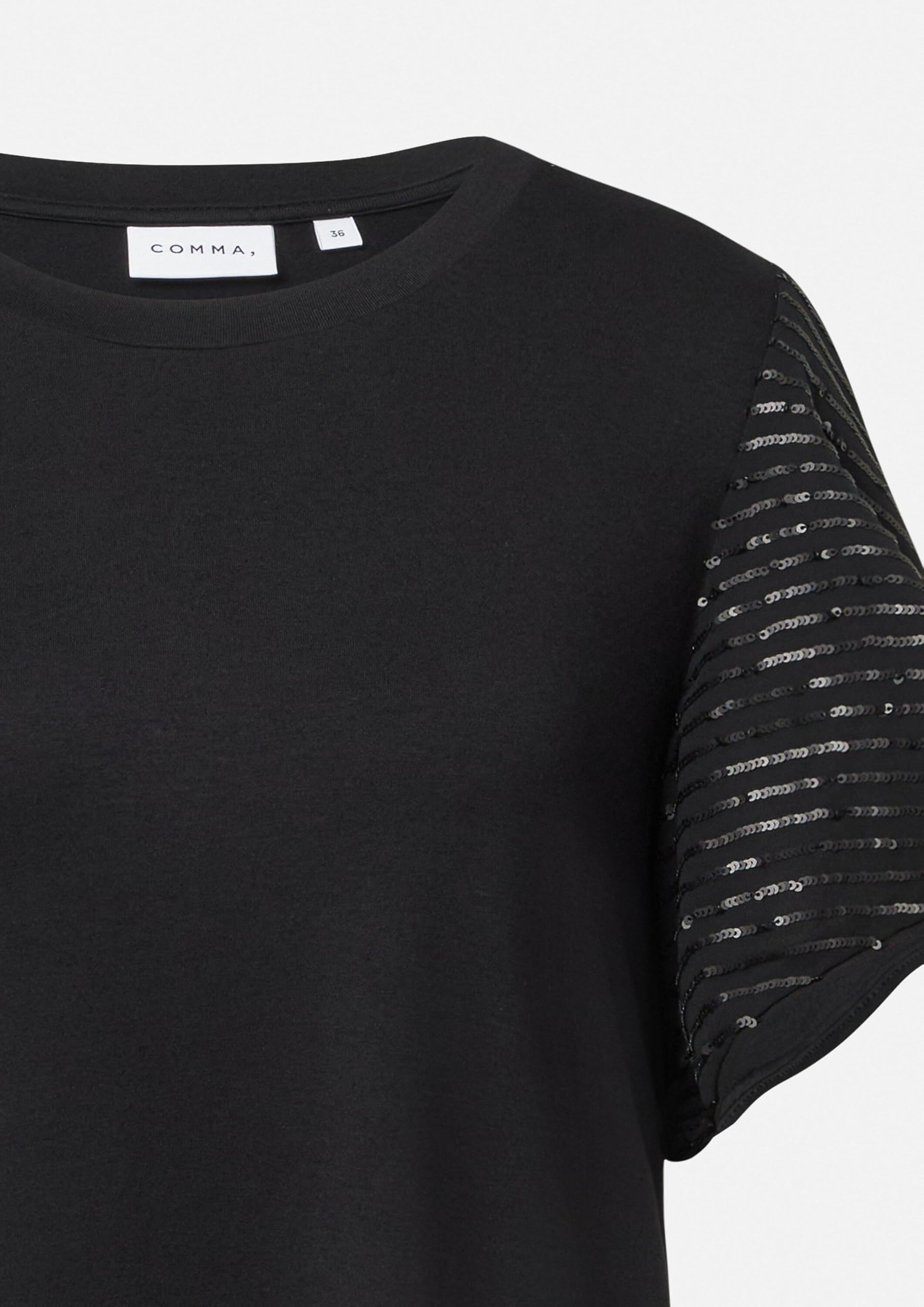 comma-damen-t-shirt-volant-rmel-pailletten-shirt-gr-e-36 image 6