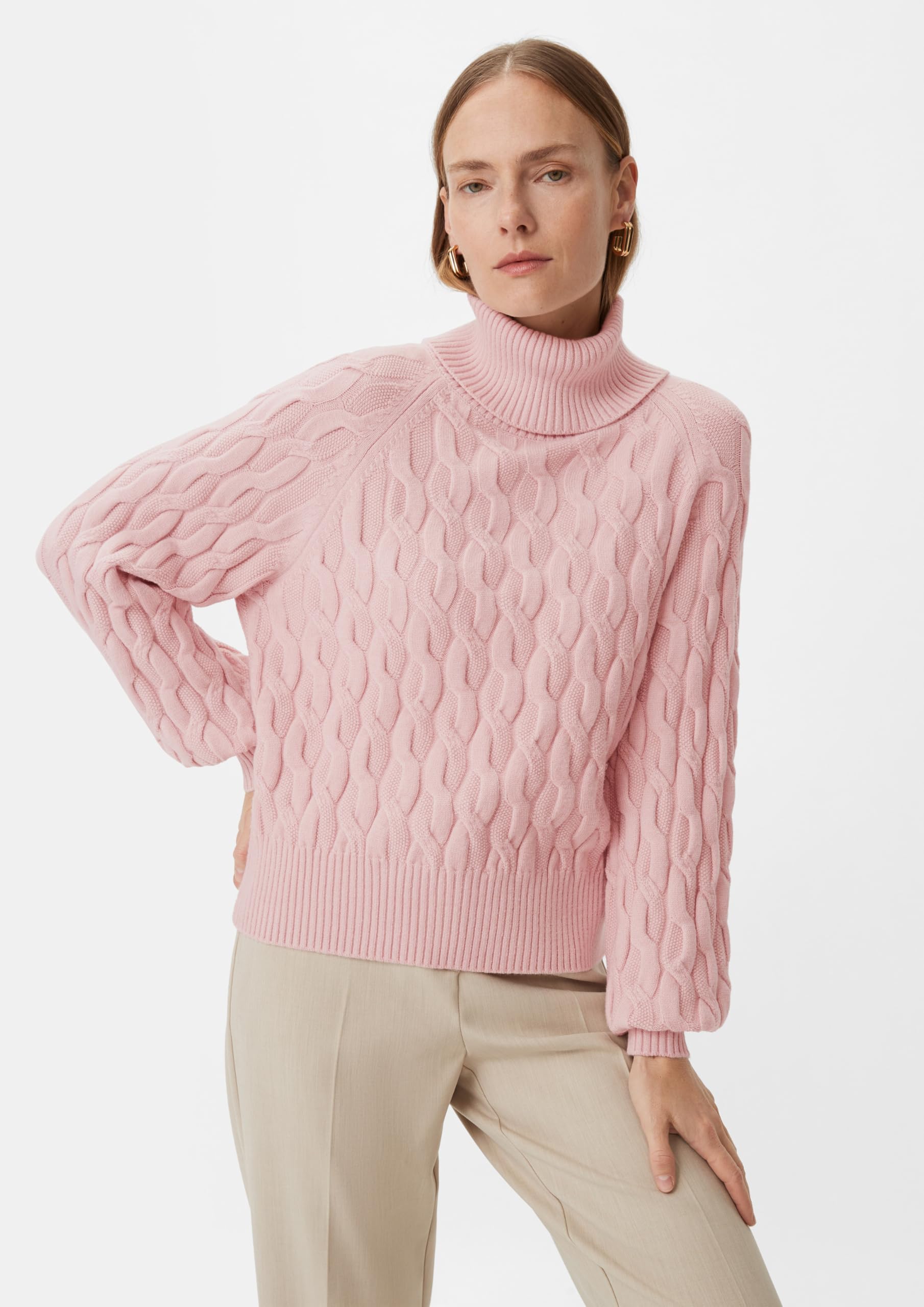 comma-rollkragenpullover-strickmuster-pfirsich image 5