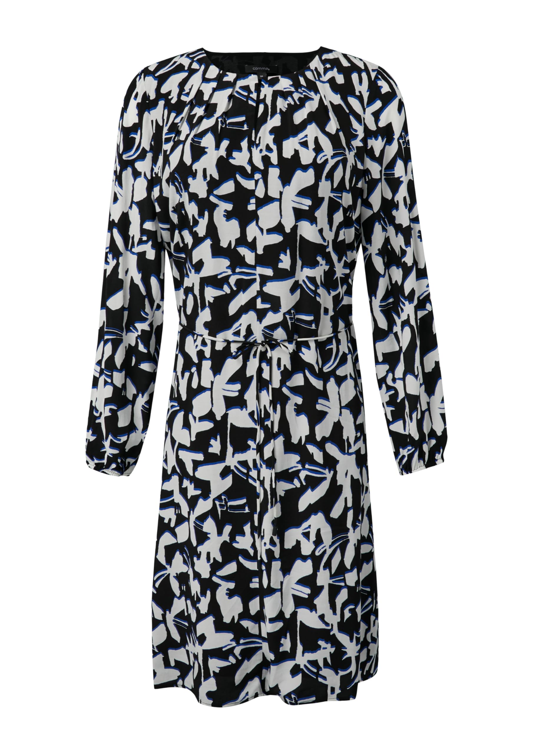 comma-gemustertes-midi-kleid-kleid-royalblau-viskose image 3